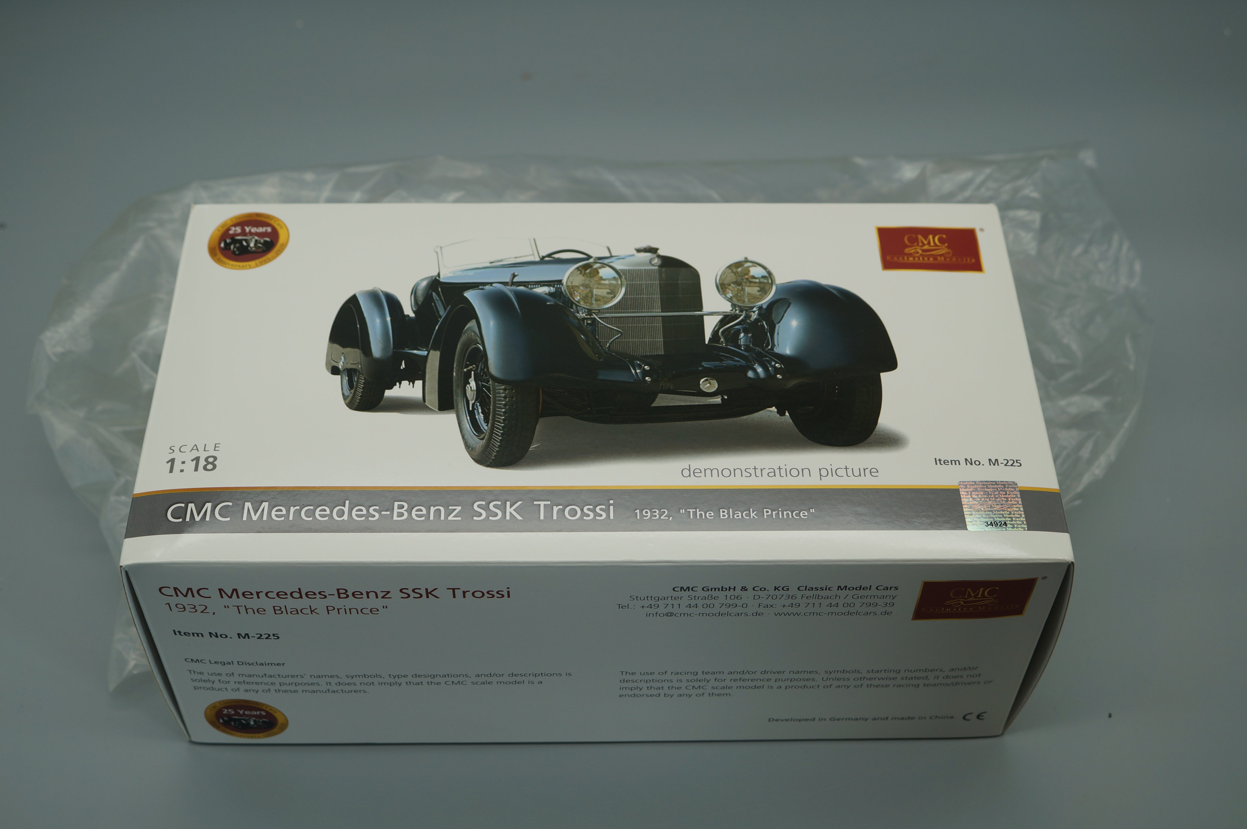 Mercedes-Benz SSK “Black Prince” 1934 CMC M-225 - PRE OWNED- TS450