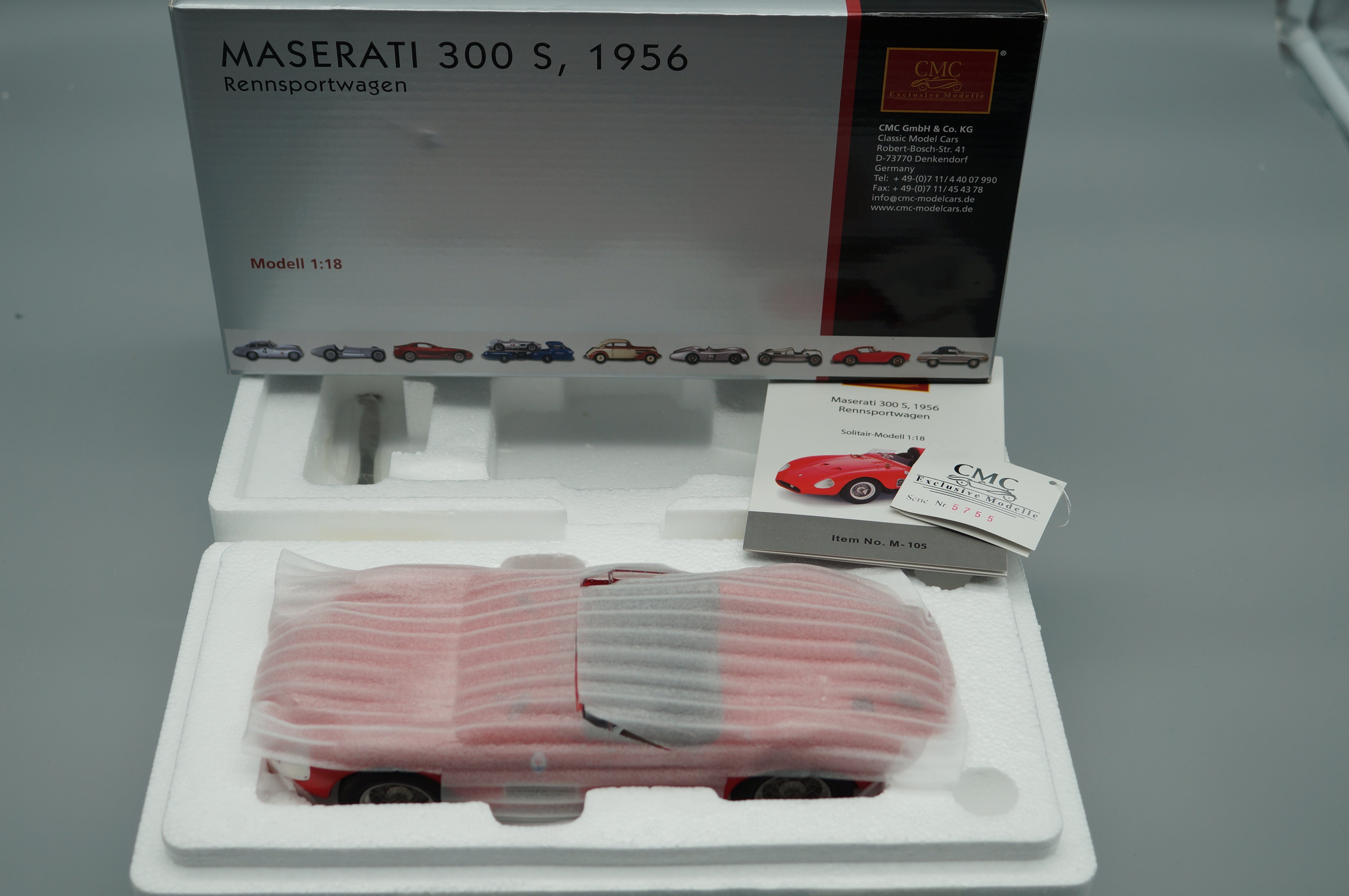 1:18 Maserati 300S Rennsportwagen 1956 CMC M-105 -pre-owned-