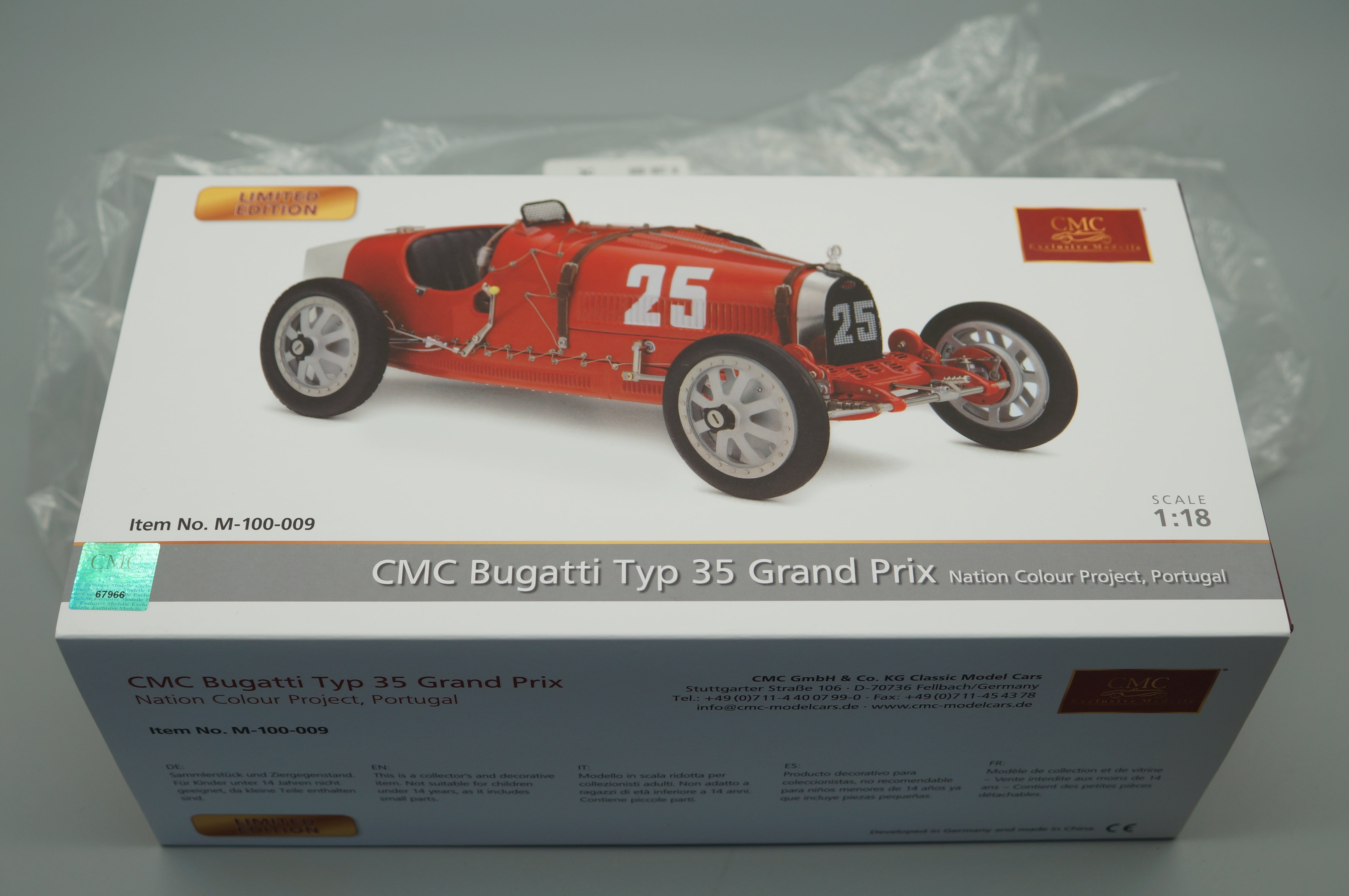 1:18 Bugatti T35 Nation Color Project - Portugal #25 LE 500 St. CMC M-100 009 -pre owned-