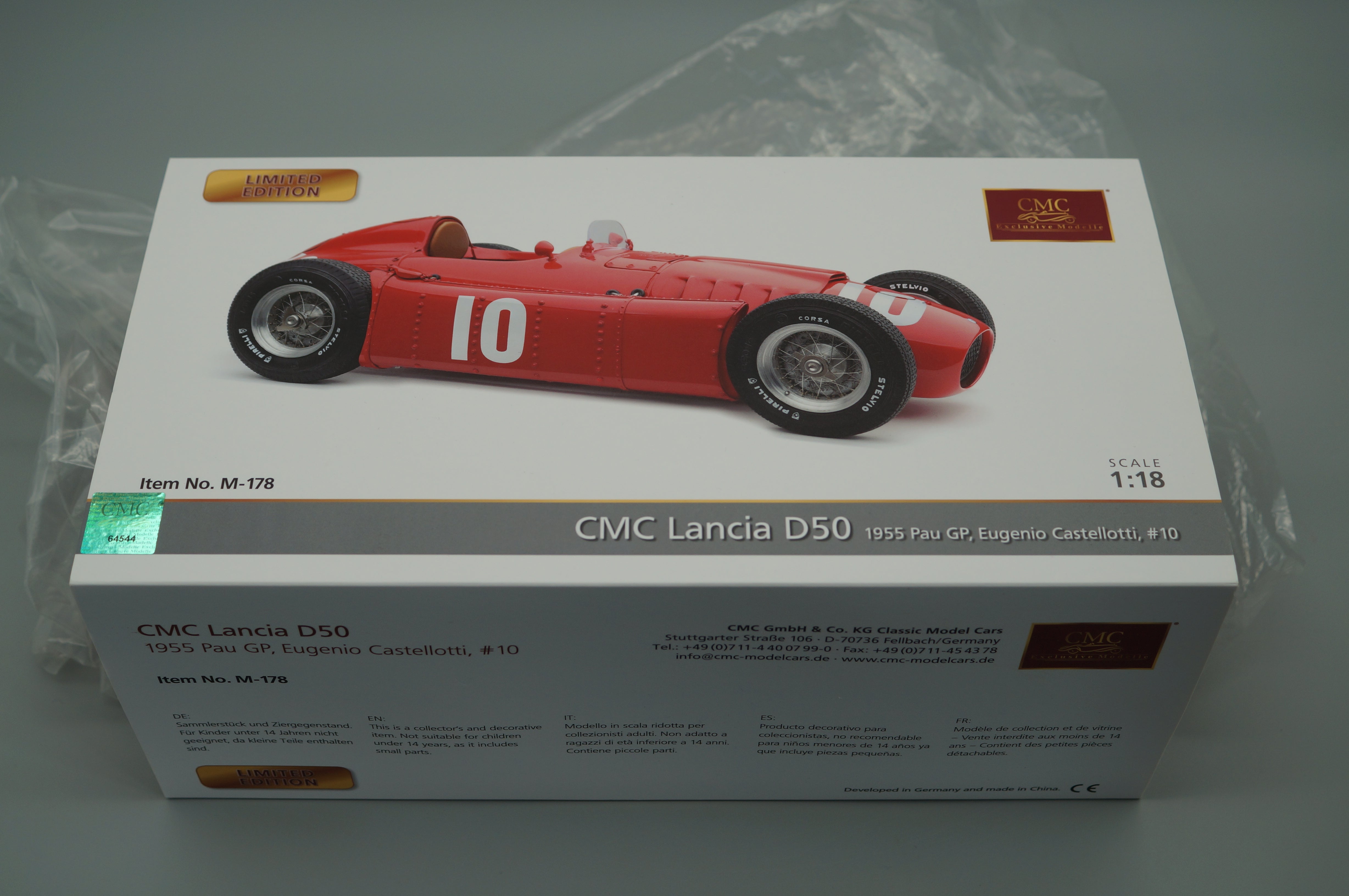 1:18 Lancia D50 #10 GP Pau Eugenio Castellotti CMC M-178 LE 1000 - pre-owned-
