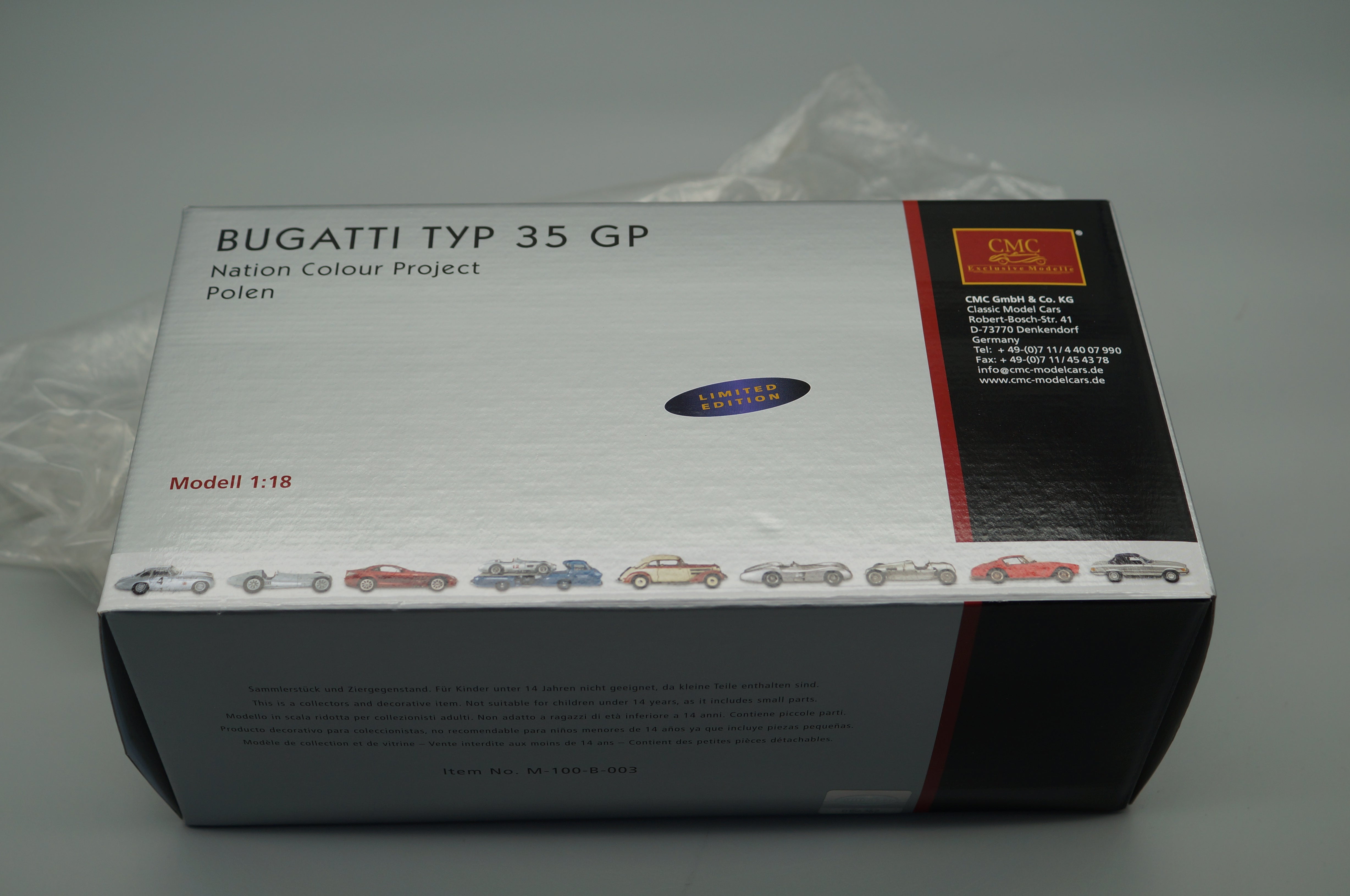 1:18 Bugatti T35 Nation Color Project - Polen #7 LE 2000 St. CMC M-100 003 -pre-owned-