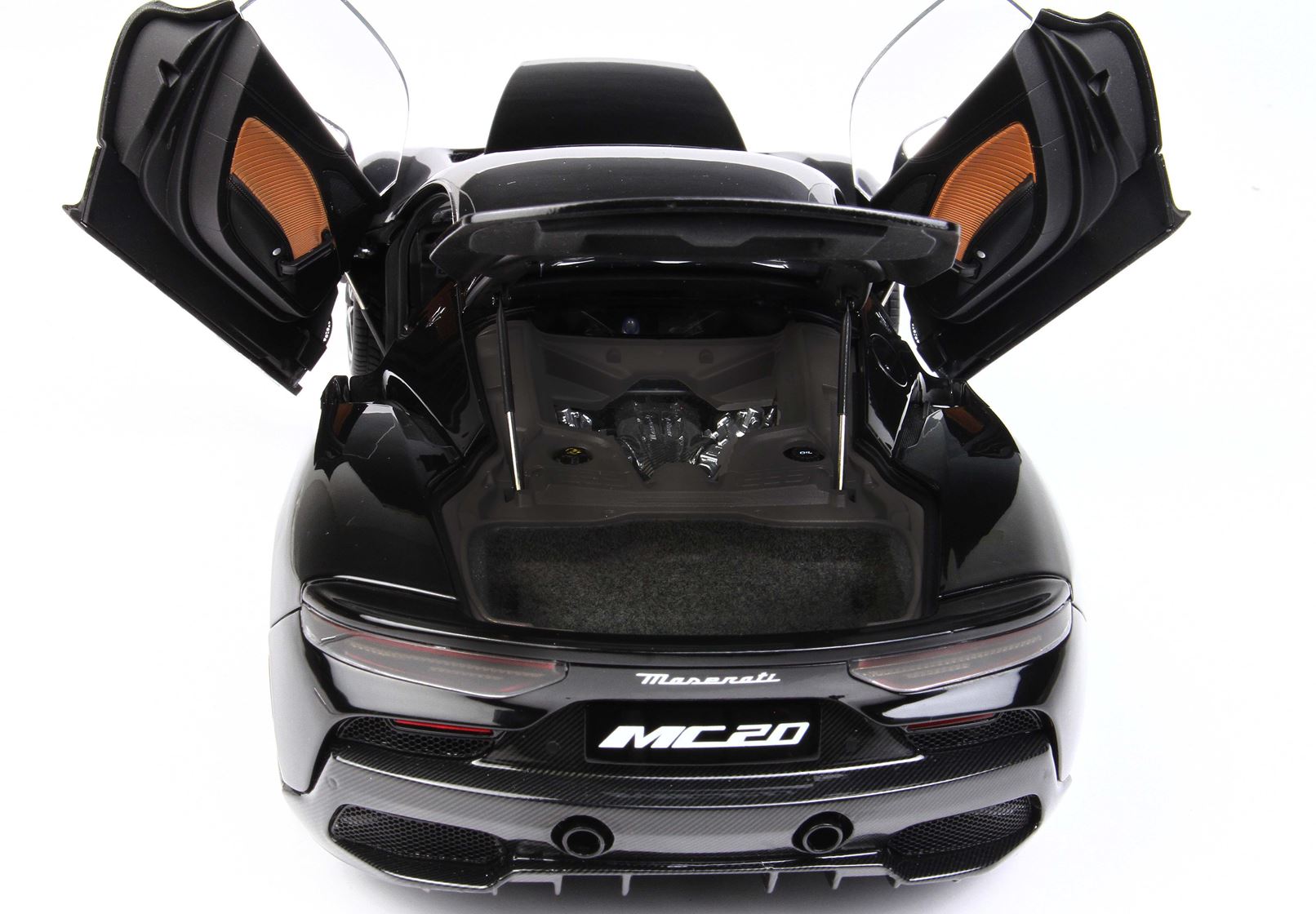 1/18 BBR Maserati MC20 Black Enigma Diecast full open HE180051B