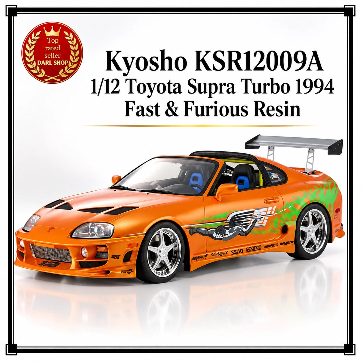 1/12 Toyota Supra Turbo ORANGE PEARL Brian O'Connor FAST & FURIOUS Kyosho KSR12009A