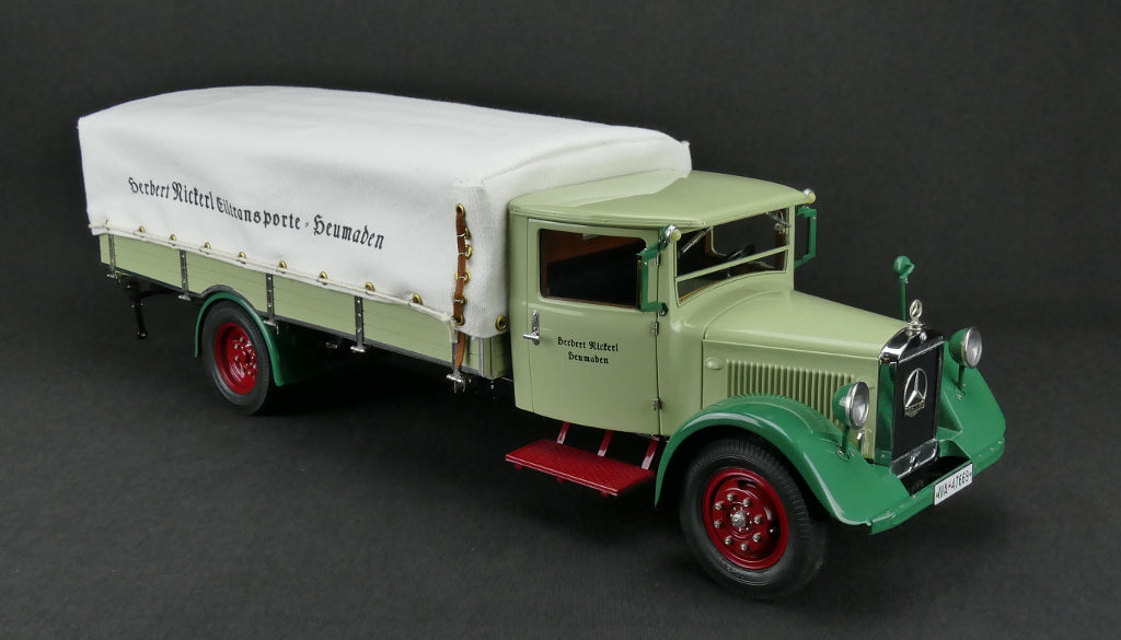 1/18 Mercedes-Benz LKW LO 2750 Pritschenwagen mit Plane CMC M-170 -pre-owned