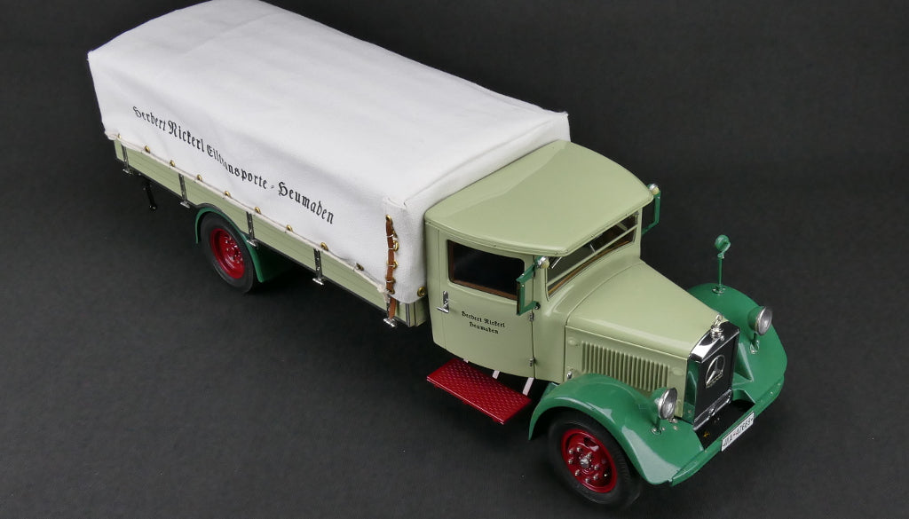 1/18 Mercedes-Benz LKW LO 2750 Pritschenwagen mit Plane CMC M-170 -pre-owned