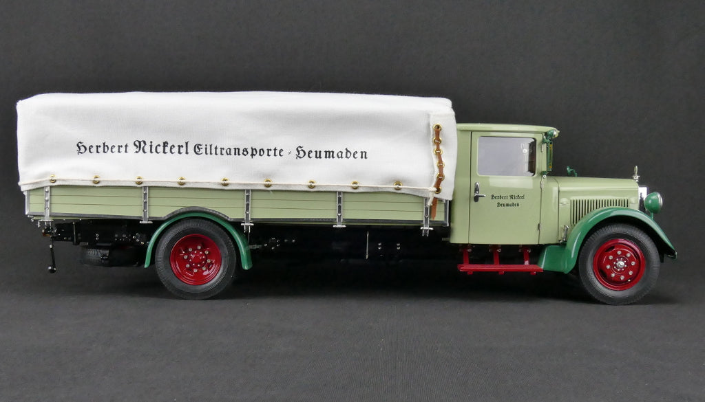 1/18 Mercedes-Benz LKW LO 2750 Pritschenwagen mit Plane CMC M-170 -pre-owned