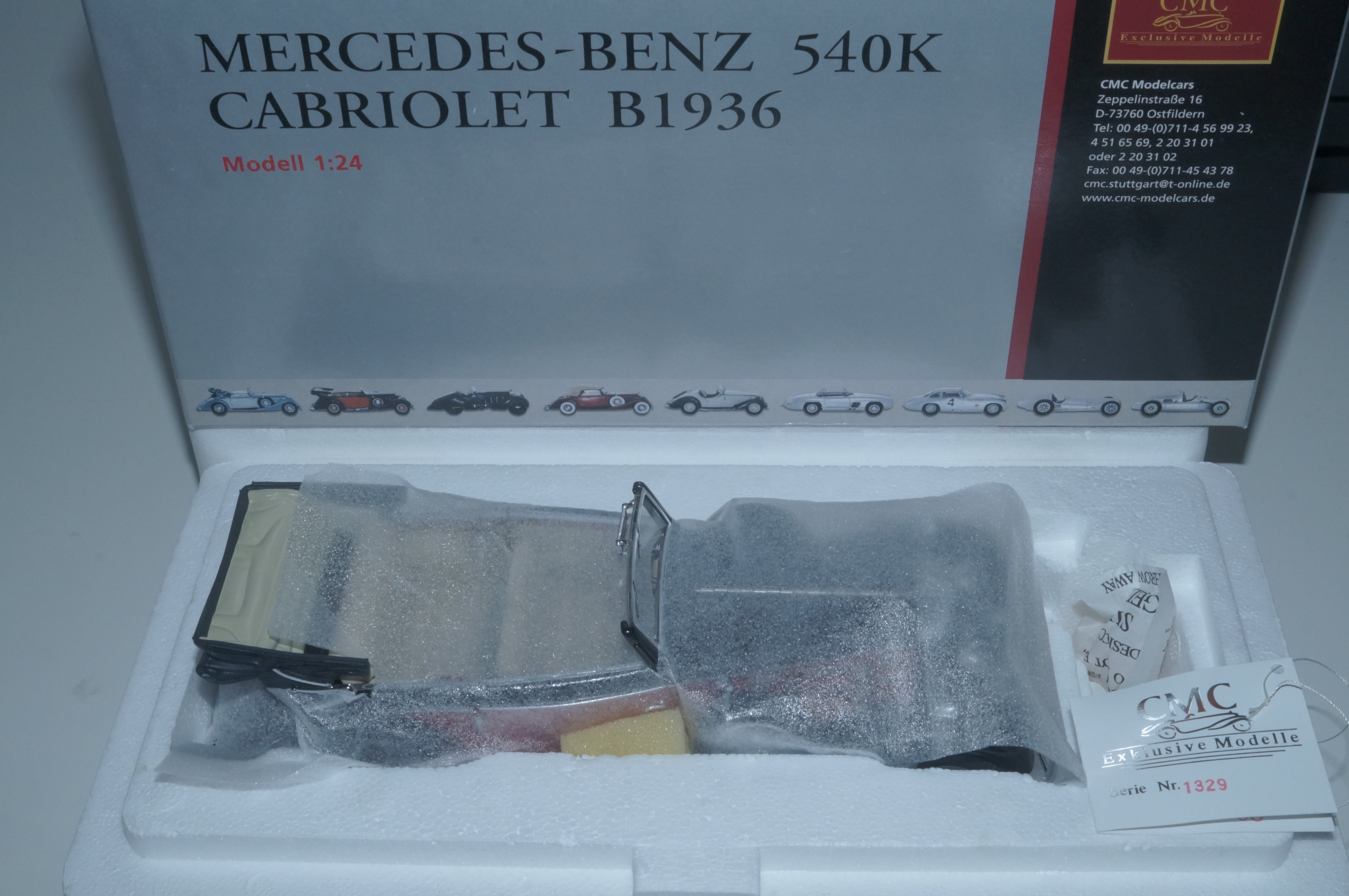 Mercedes-Benz 540K Cabriolet B rot/schwarz CMC M-003R 1/24