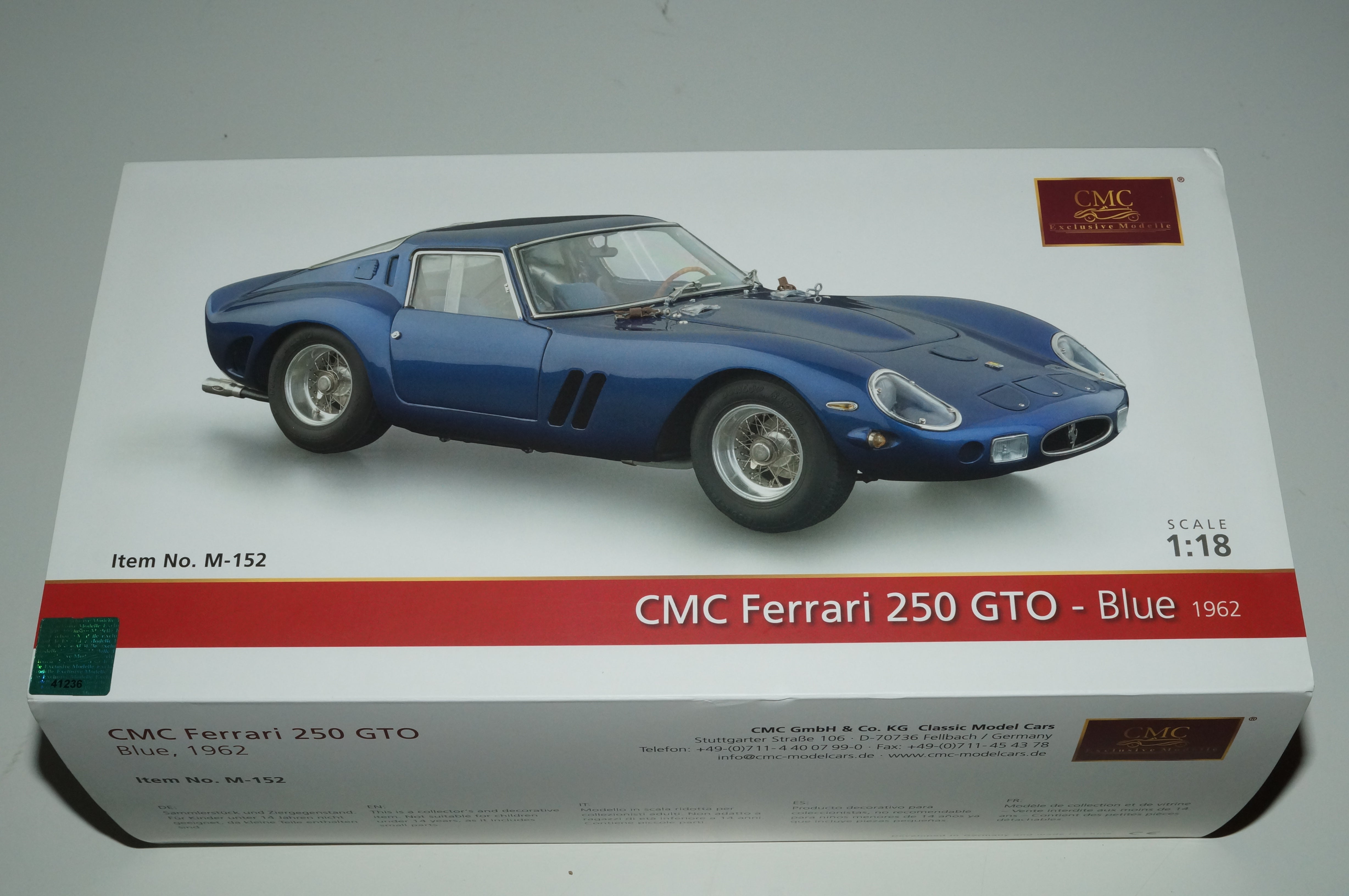 CMC Ferrari 250 GTO 1962 BLAU CMC M-152 -pre-owned-