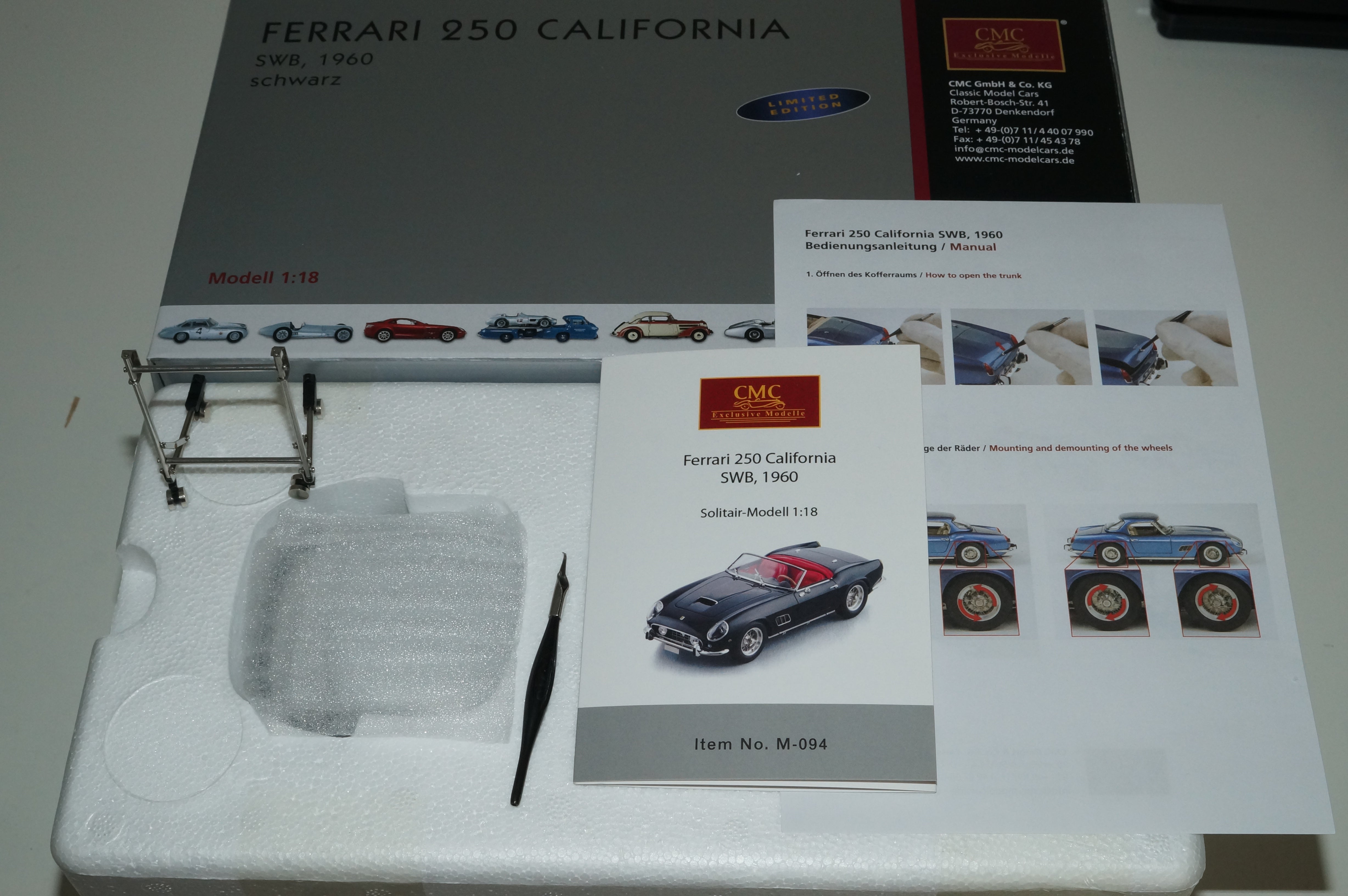 Ferrari 250 SWB California Spyder 1961 schwarz CMC M-094 aus Vorbesitz