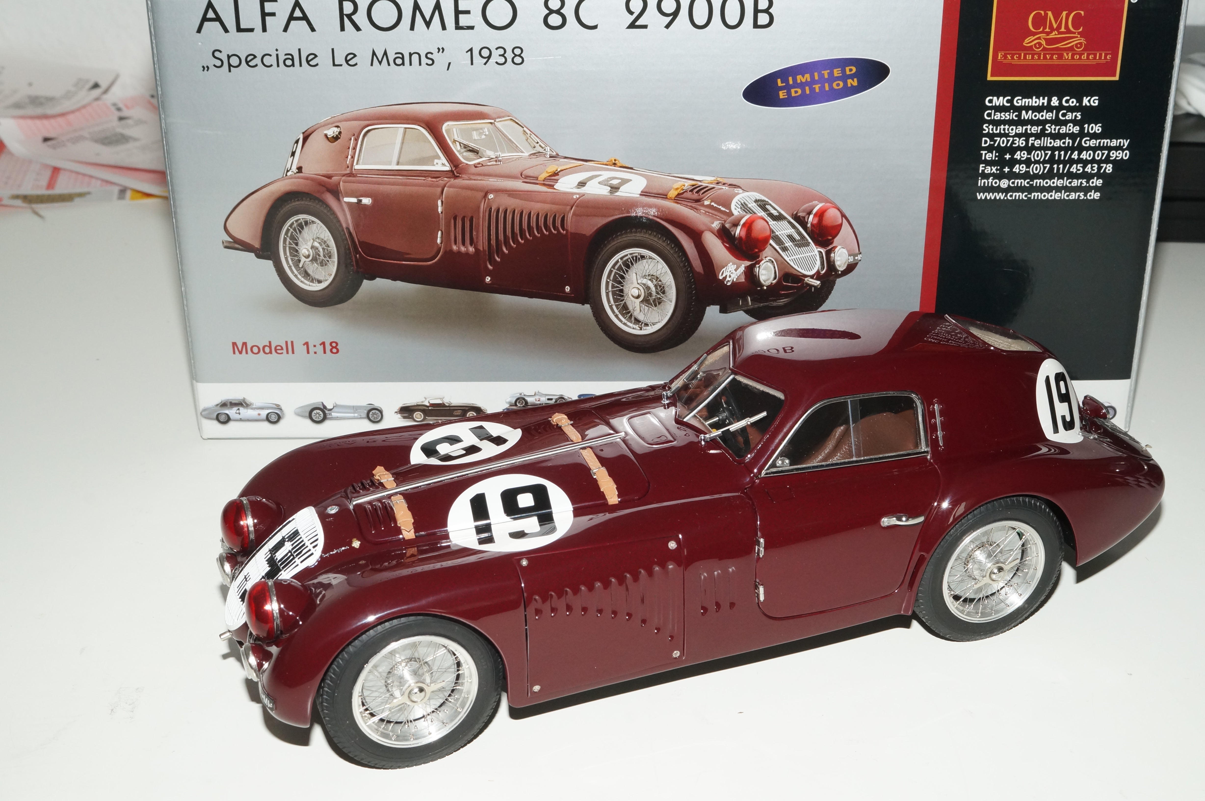 1/18 Alfa Romeo 8C 2900B Speciale #19 Le Mans 1938 CMC M-111