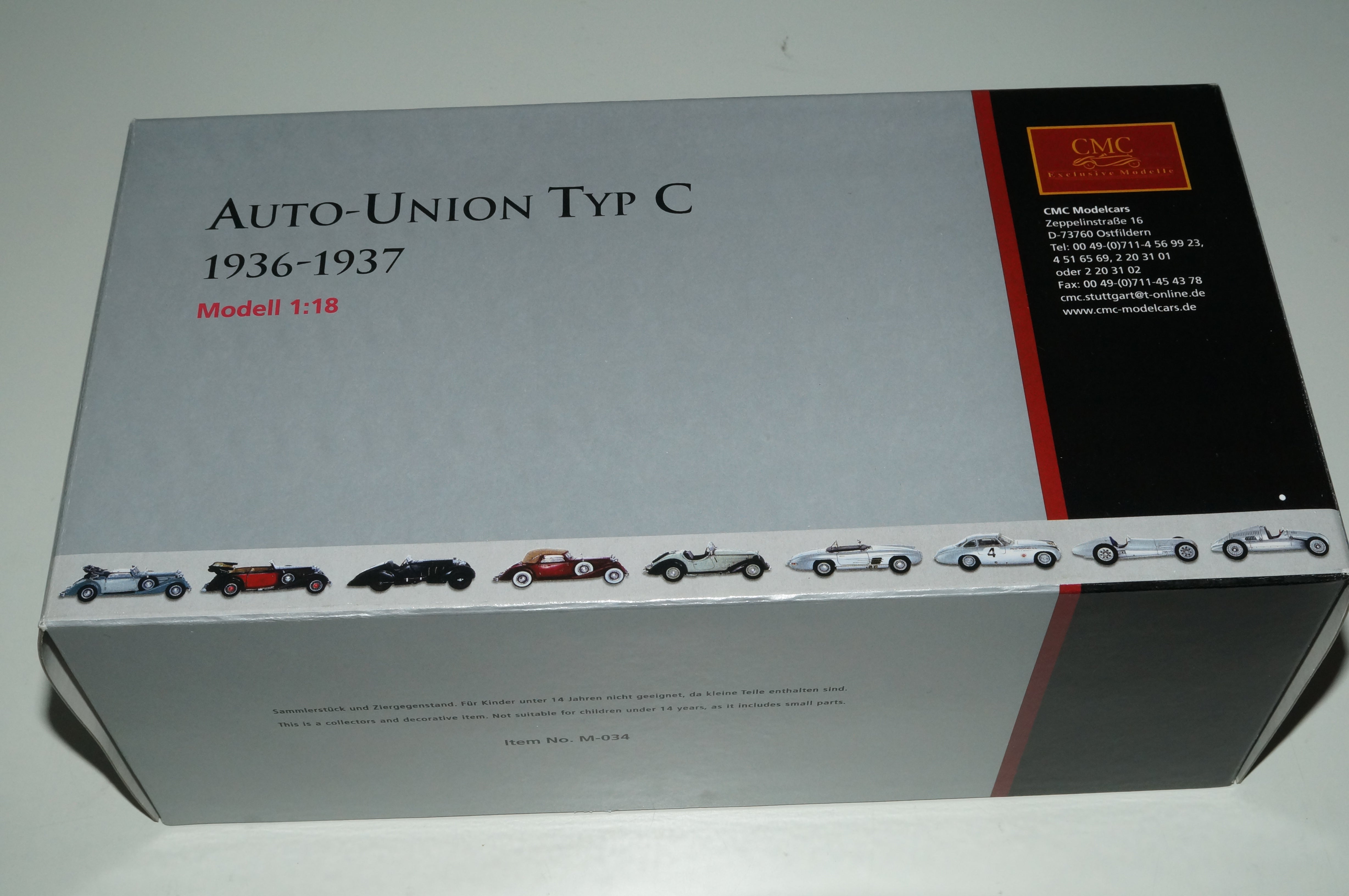 1/18 Auto Union Typ C #3394 CMC M-034 -pre-owned