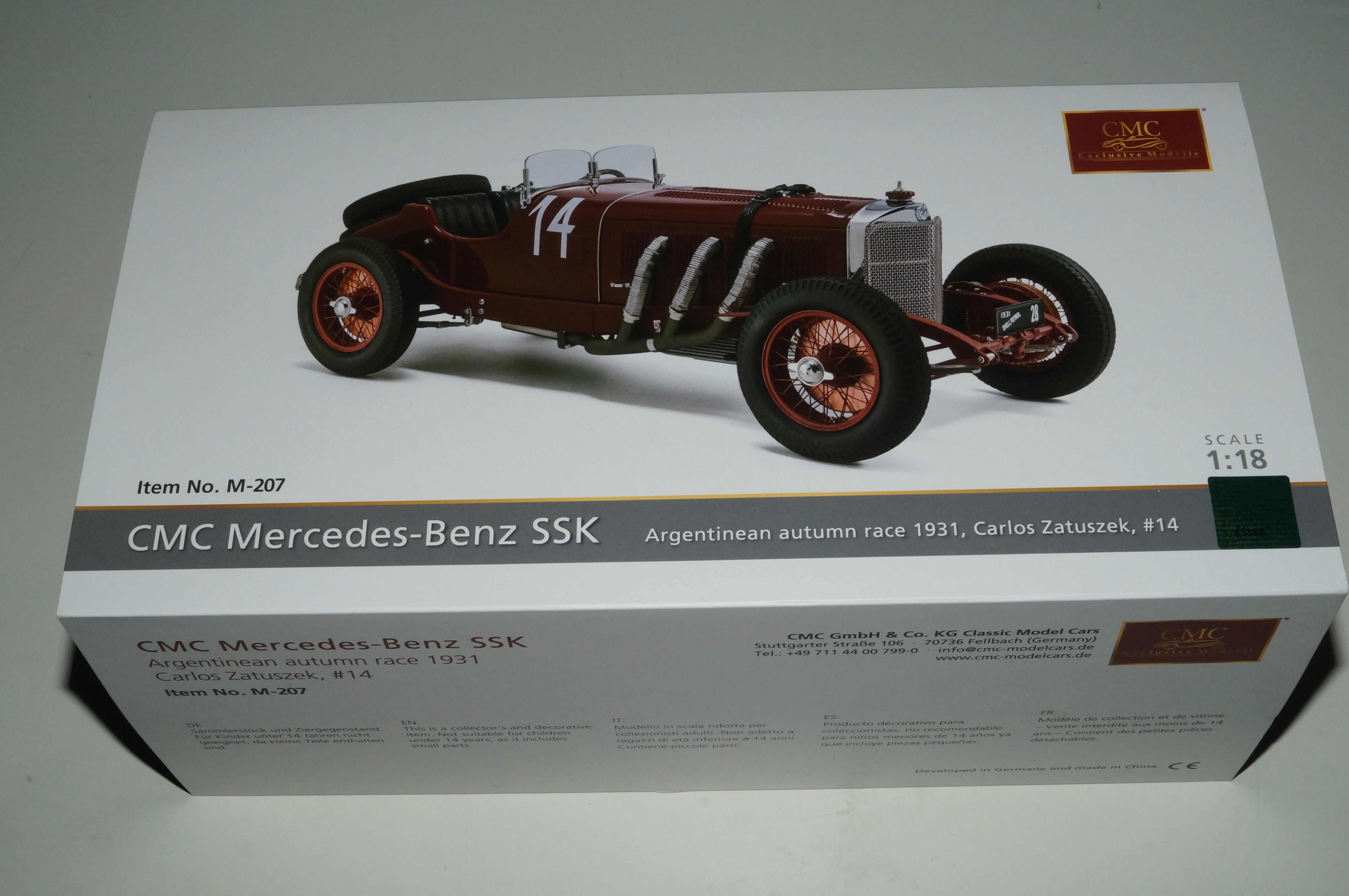 Mercedes-Benz SSK 1928-1930 red Carlos Zatuszek #14 CMC M-207 -pre-owned