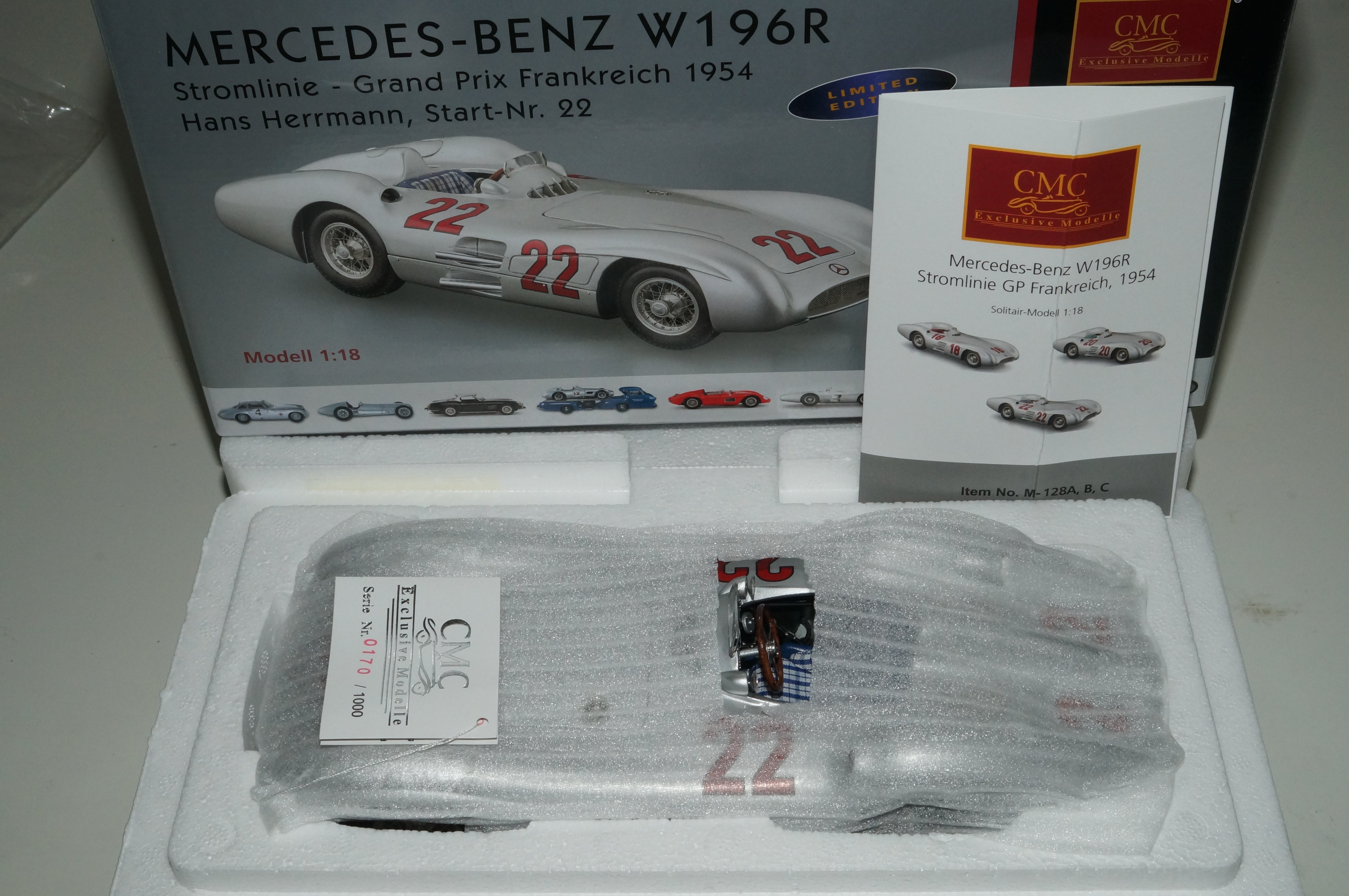 Mercedes-Benz W196R #22 H.Herrmann CMC M-128C LE 1.000 Stück -pre-owned-