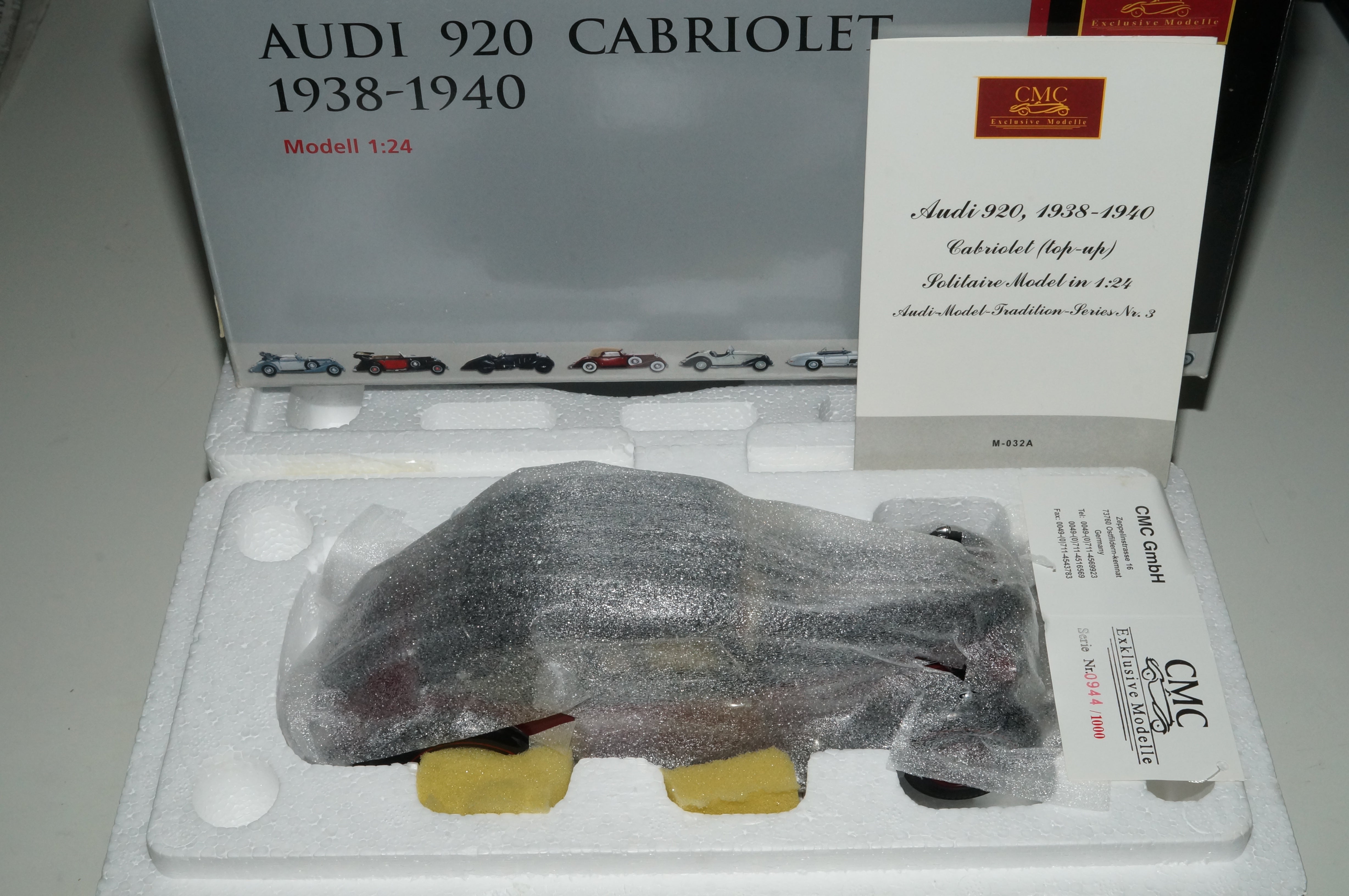 1/24 Audi 920 Cabriolet Dunkelrot CMC M-032A