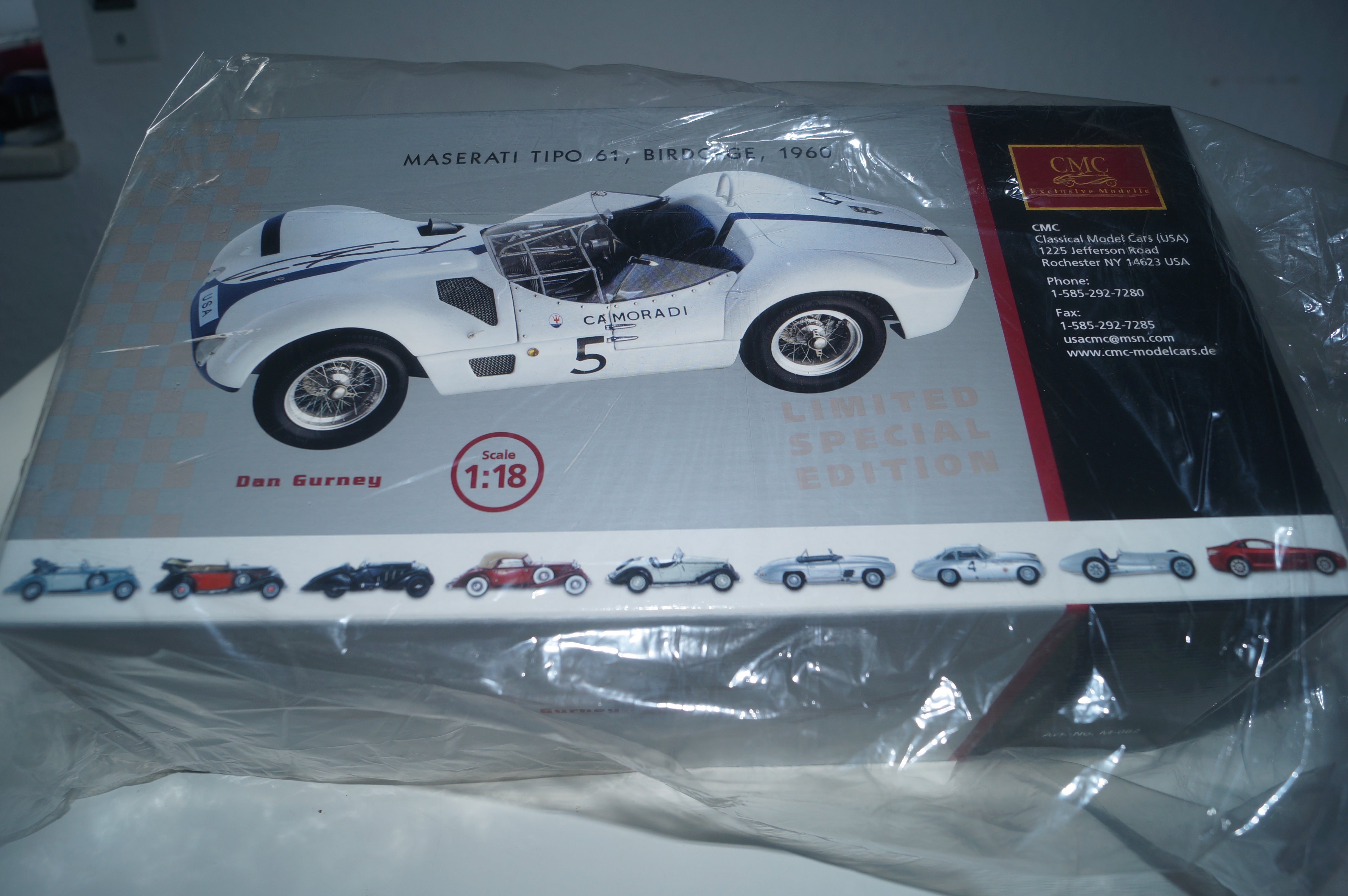 1/18 Maserati Birdcage #5 signed by Dan Gurney CMC M-062