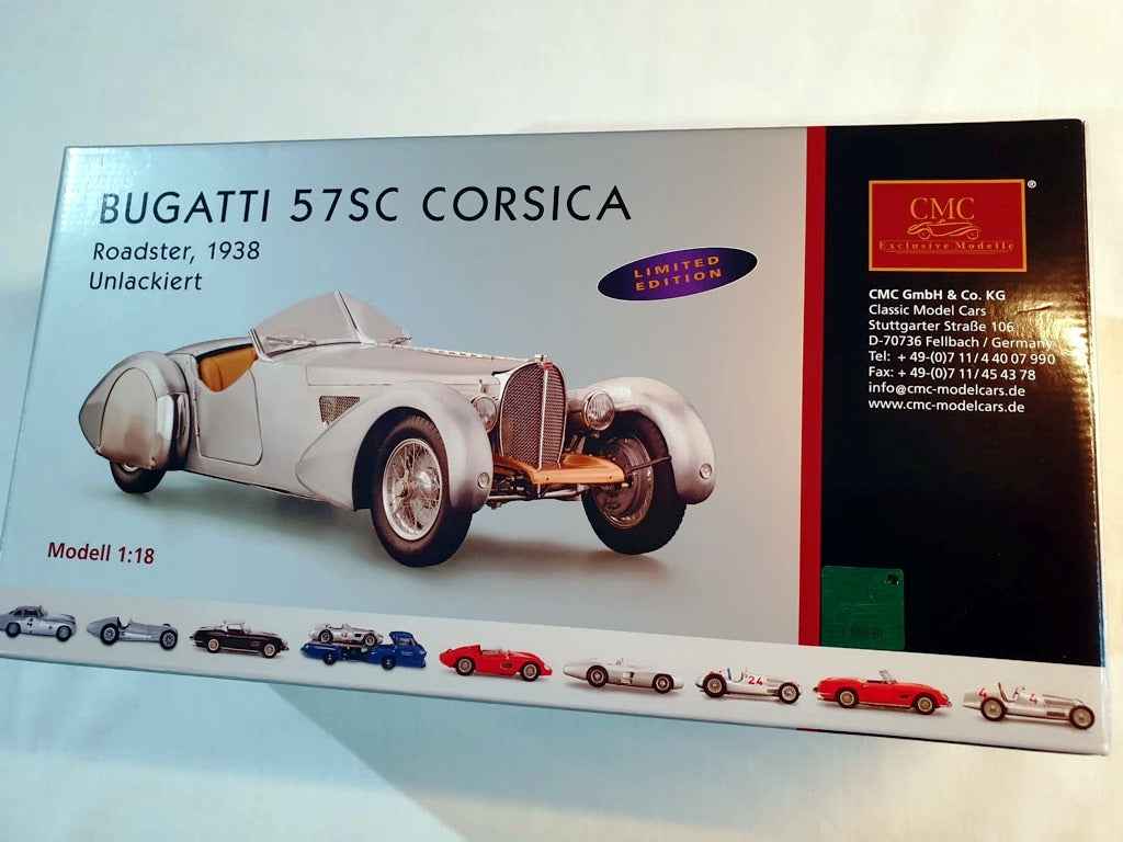 Bugatti 57 SC Corsica Roadster unlackiert CMC M-134 Limited Edition 1000 Stück