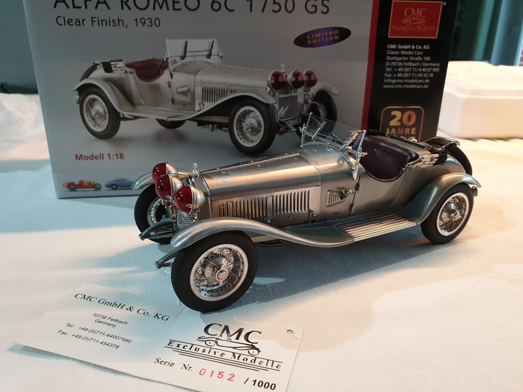 1/18 Alfa Romeo 6C 1750 GS Clear Finish 'unpainted' CMC M-142