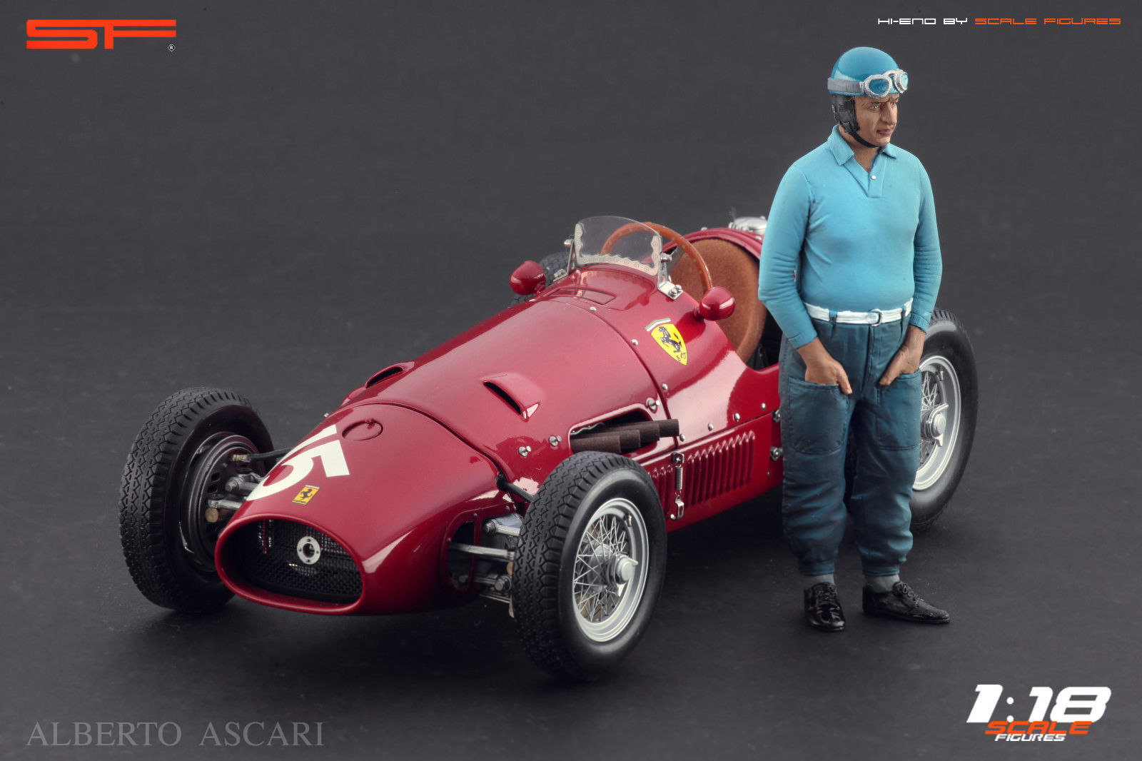 1/18 Rennfahrerfigur ALBERTO ASCARI von SF Scale Figures - Handarbeit - SF118154