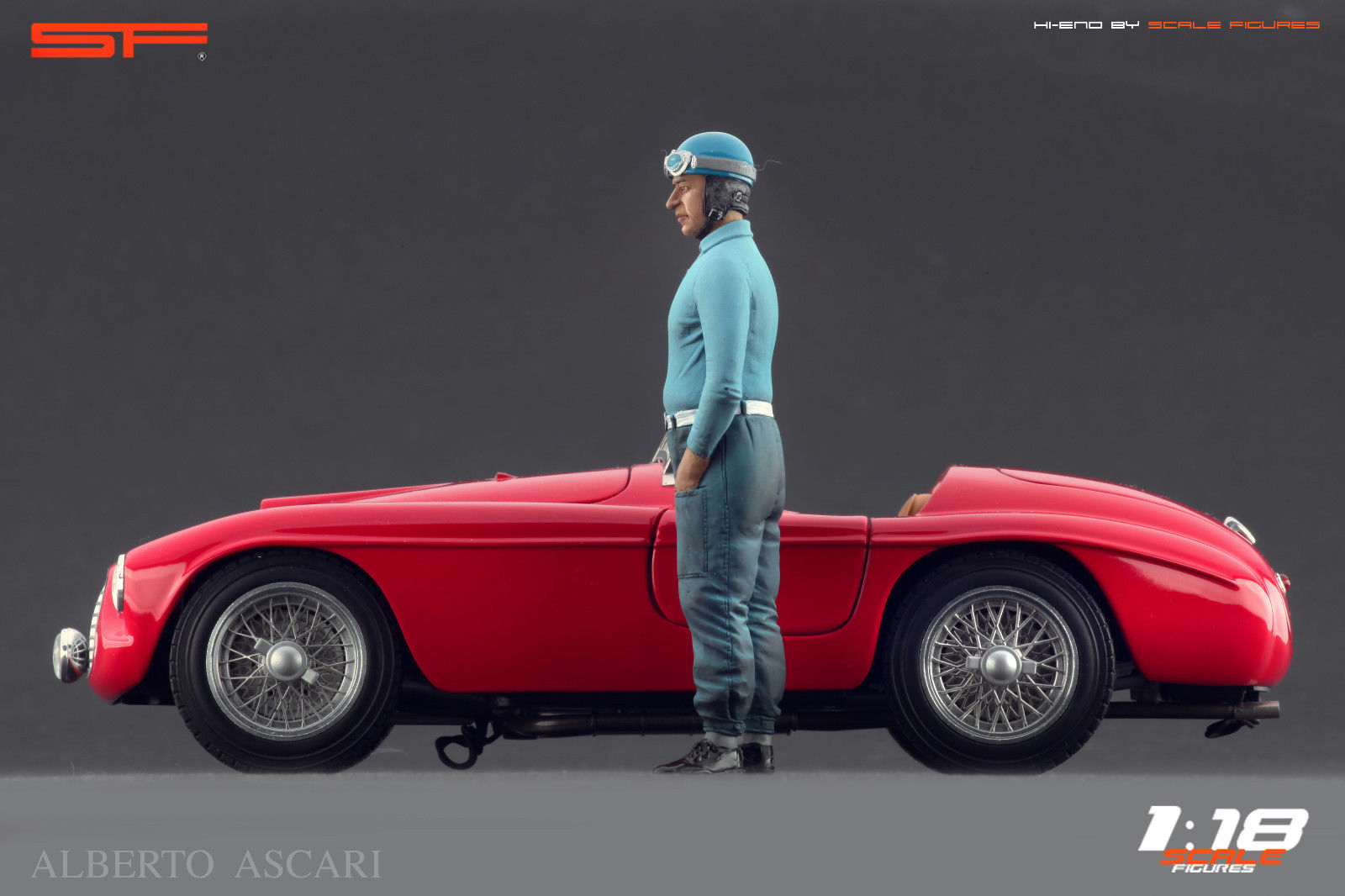 1/18 Rennfahrerfigur ALBERTO ASCARI von SF Scale Figures - Handarbeit - SF118154