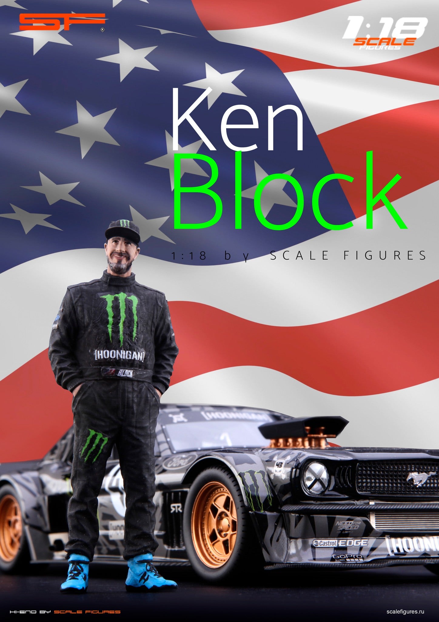 1/18 Ken BLOCK von SF Scale Figures - Handarbeit -
