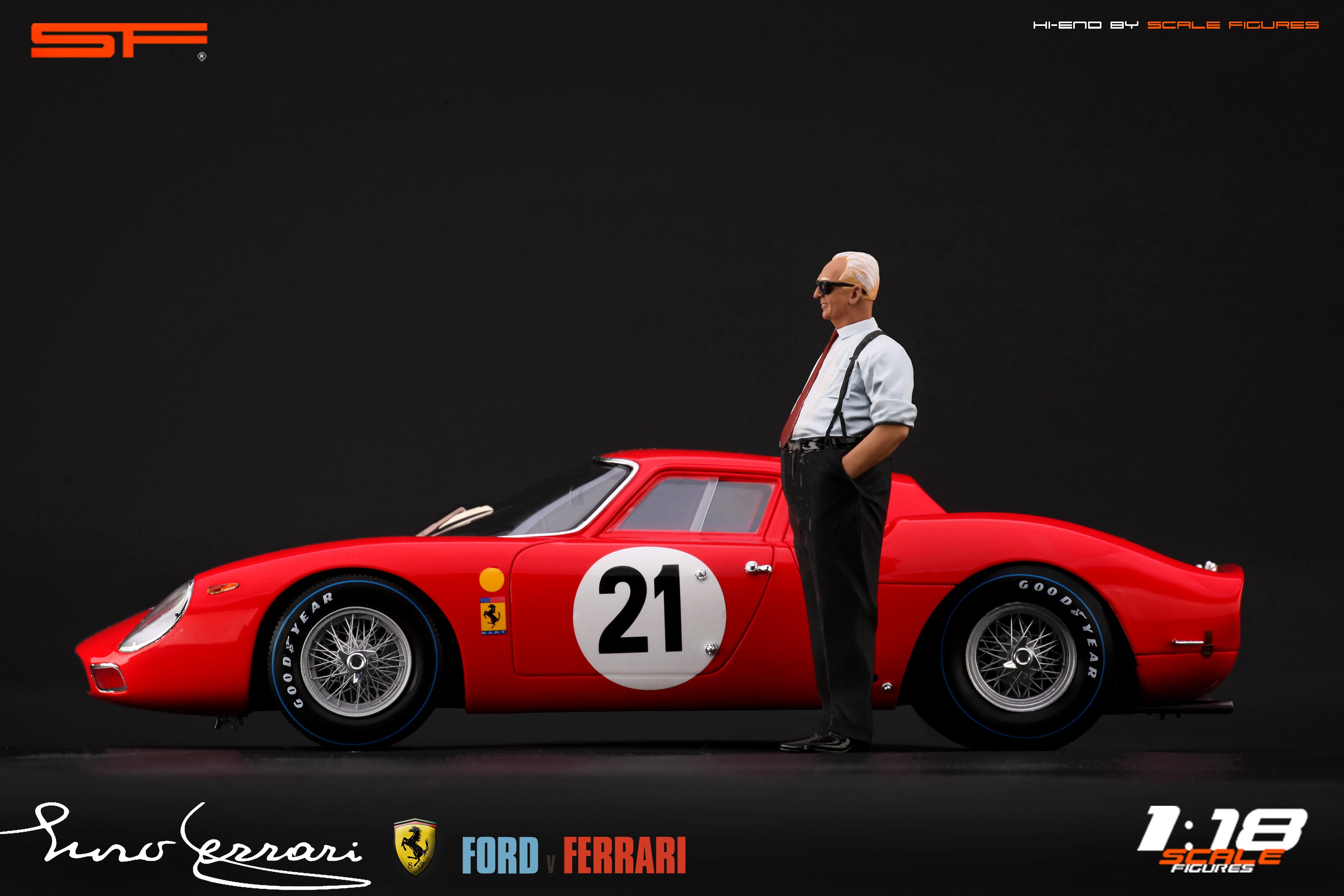1/18 Enzo FERRARI LE MANS 1966 von SF Scale Figures - Handarbeit -