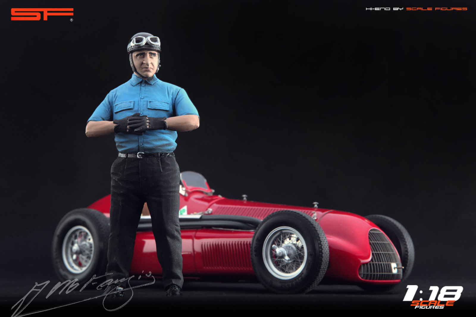 1/18 Rennfahrerfigur JUAN M. FANGIO von SF Scale Figures - Handarbeit - SF118143