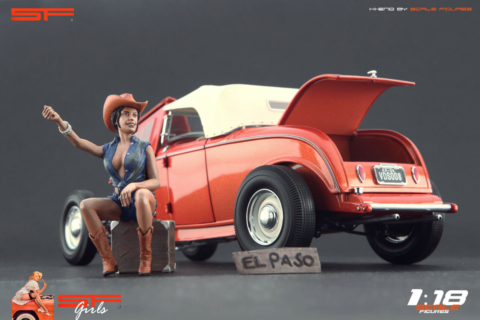 1/18 Auto Stop Girl von SF Scale Figures - Handarbeit -