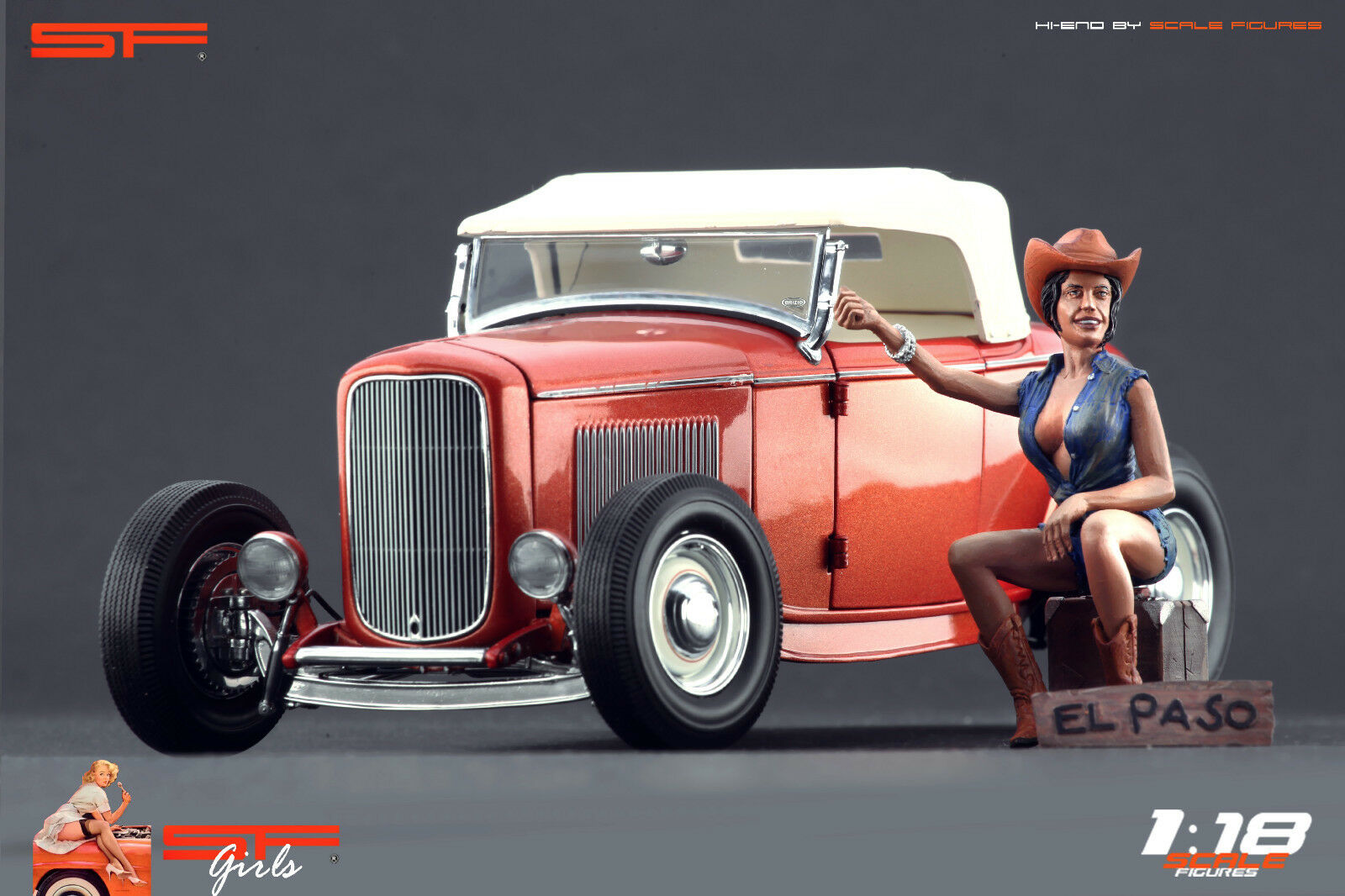 1/18 Auto Stop Girl von SF Scale Figures - Handarbeit -
