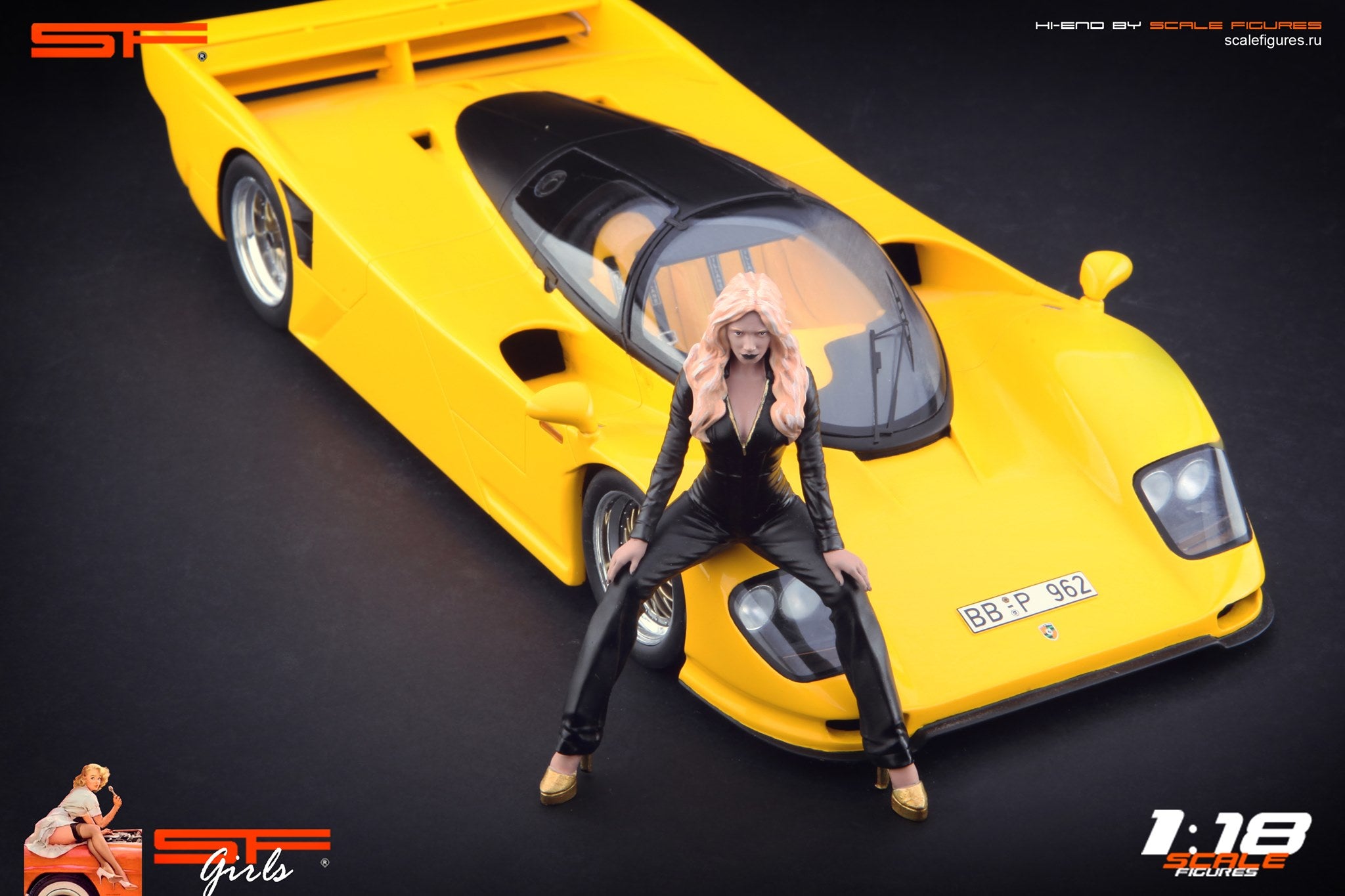 1/18 Grid Girl Black Dress von SF Scale Figures - Handarbeit -