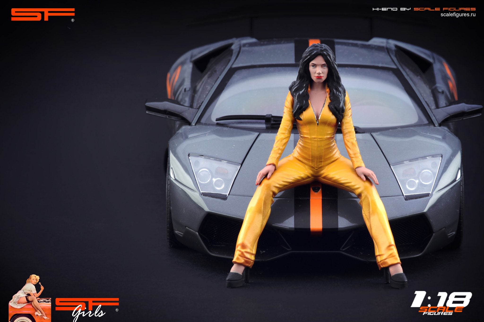 1/18 Grid Girl Yellow Dress von SF Scale Figures - Handarbeit -