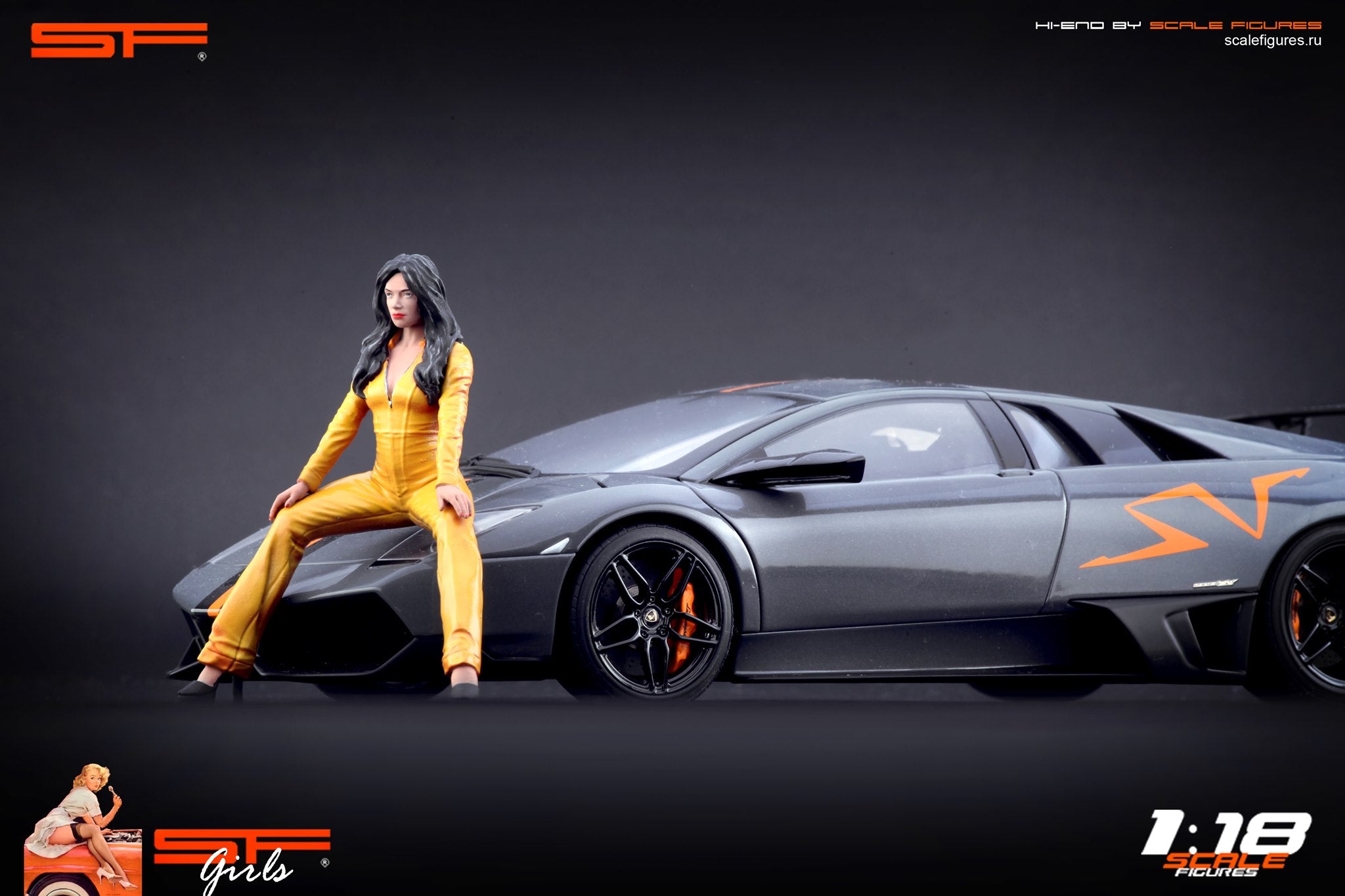 1/18 Grid Girl Yellow Dress von SF Scale Figures - Handarbeit -