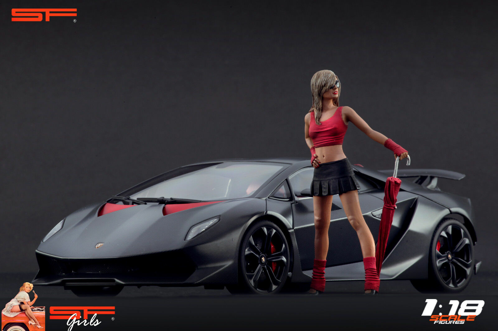 1/18 Girl Umbrella von SF Scale Figures - Handarbeit -