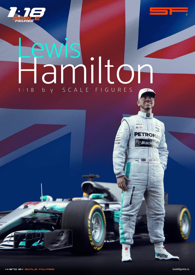 1/18 Lewis Hamilton von SF Scale Figures - Handarbeit -