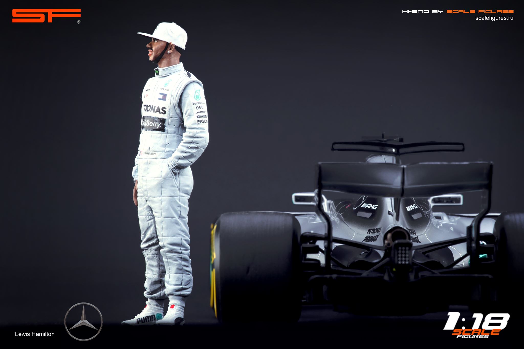 1/18 Lewis Hamilton von SF Scale Figures - Handarbeit -