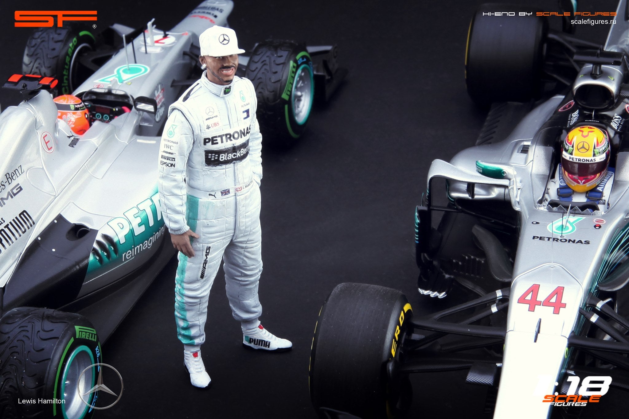 1/18 Lewis Hamilton von SF Scale Figures - Handarbeit -