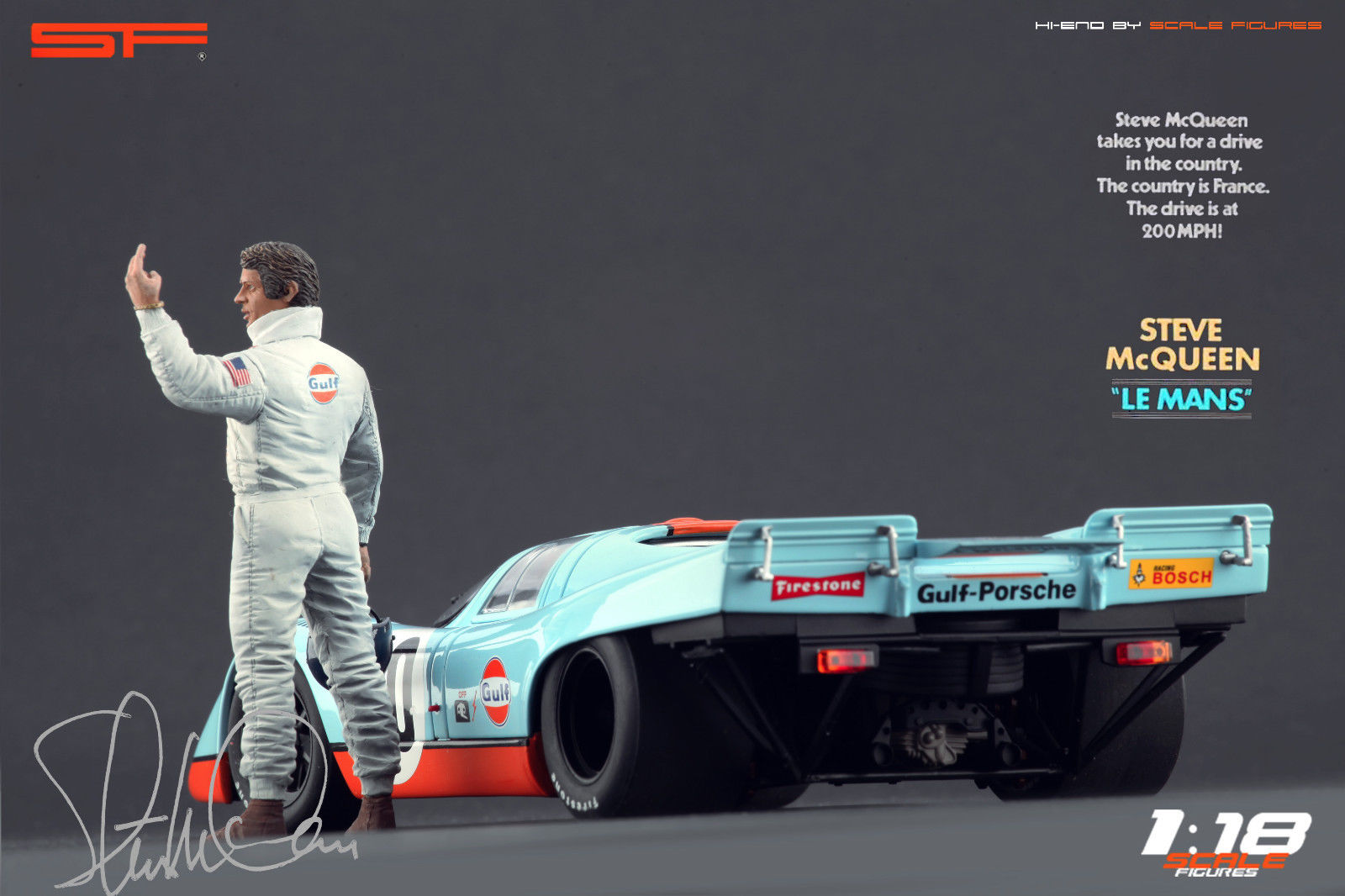 1/18 STEVE McQUEEN LE MANS von SF Scale Figures - Handarbeit -