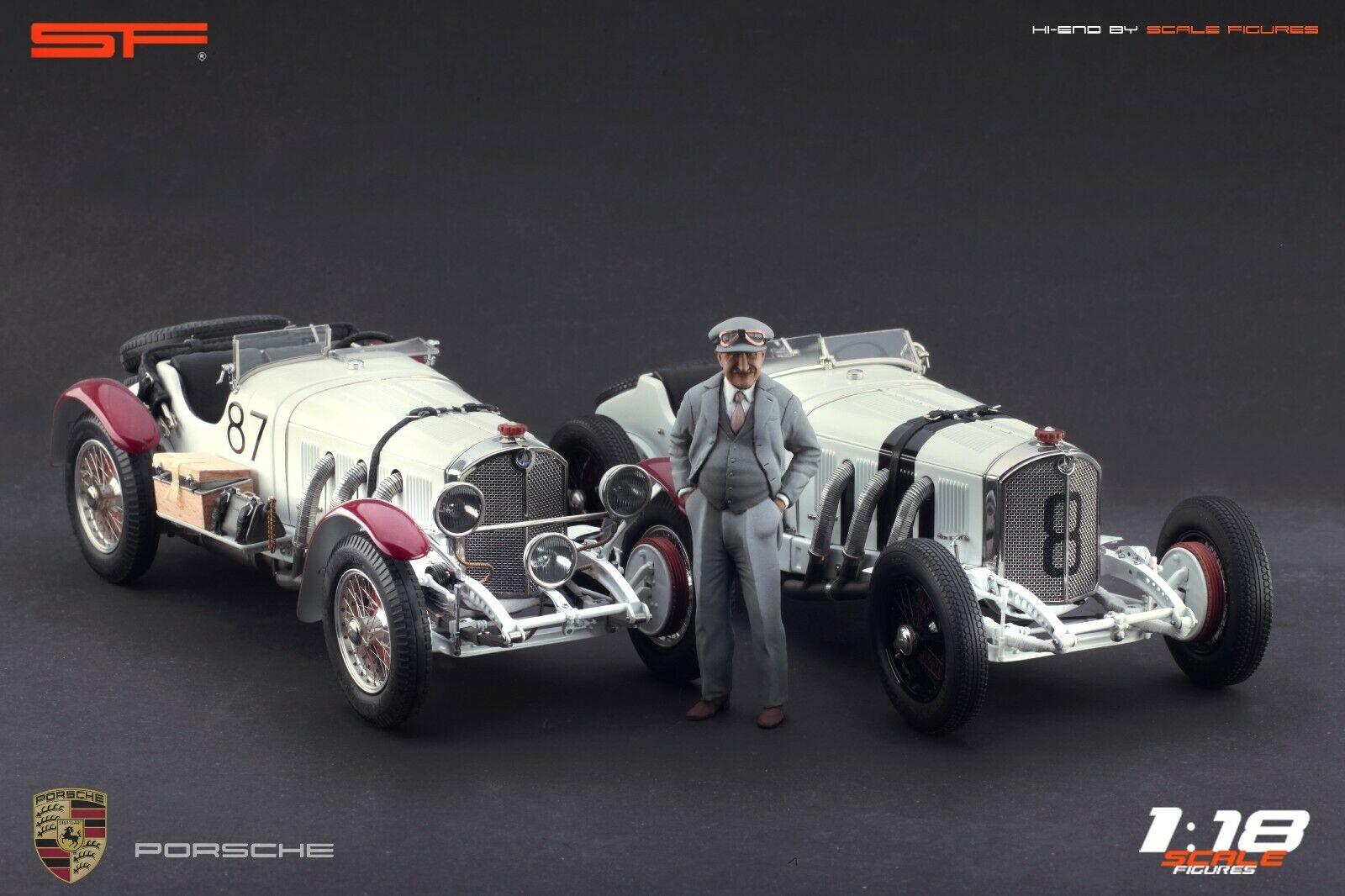 1/18 Konstrukteursfigur FERDINAND PORSCHE (Racing Version) von SF Scale Figures - Handarbeit