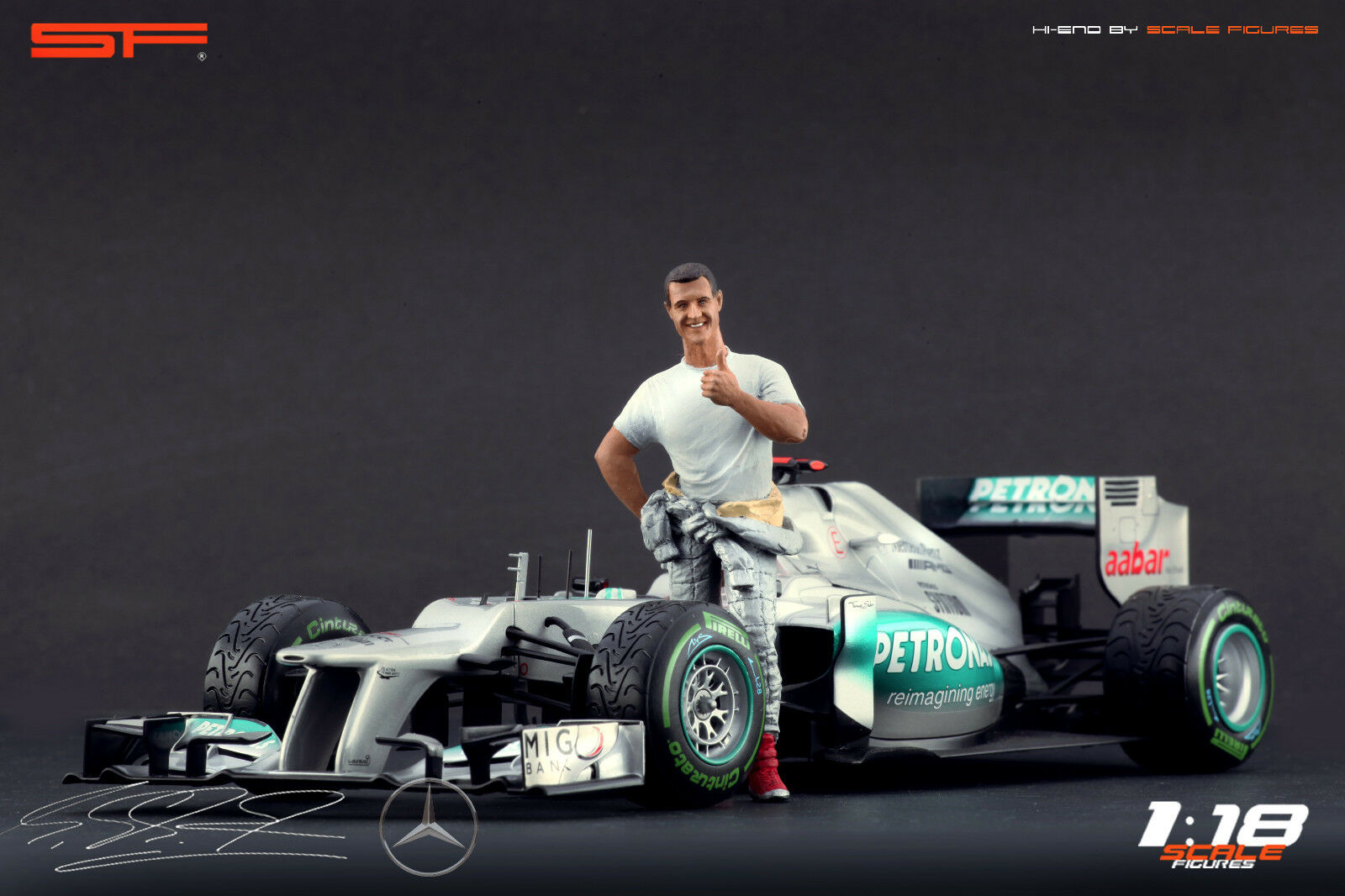 1/18 Michael Schumacher Mercedes-Benz von SF Scale Figures - Handarbeit -