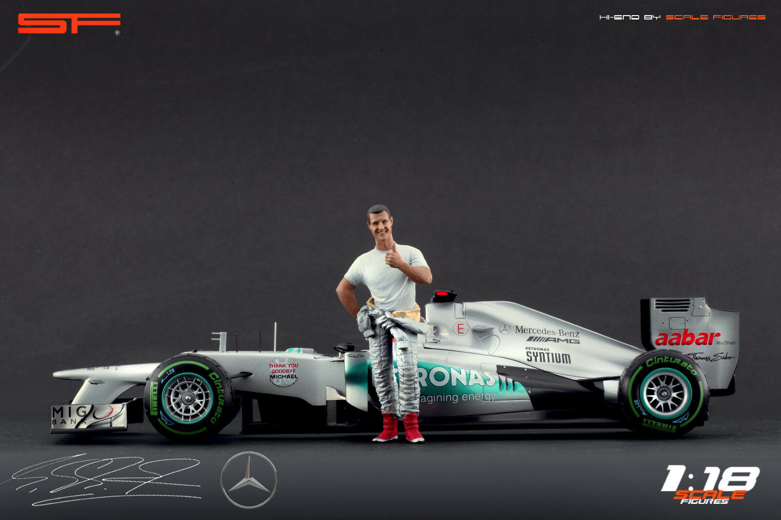 1/18 Michael Schumacher Mercedes-Benz von SF Scale Figures - Handarbeit -