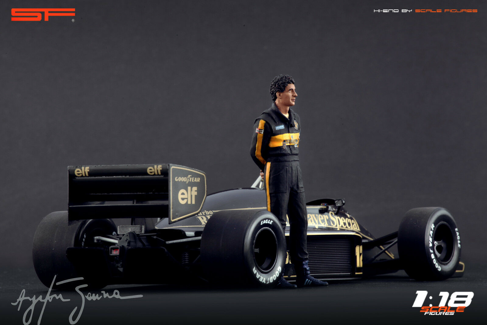 1/18 Ayrton Senna Lotus von SF Scale Figures - Handarbeit -