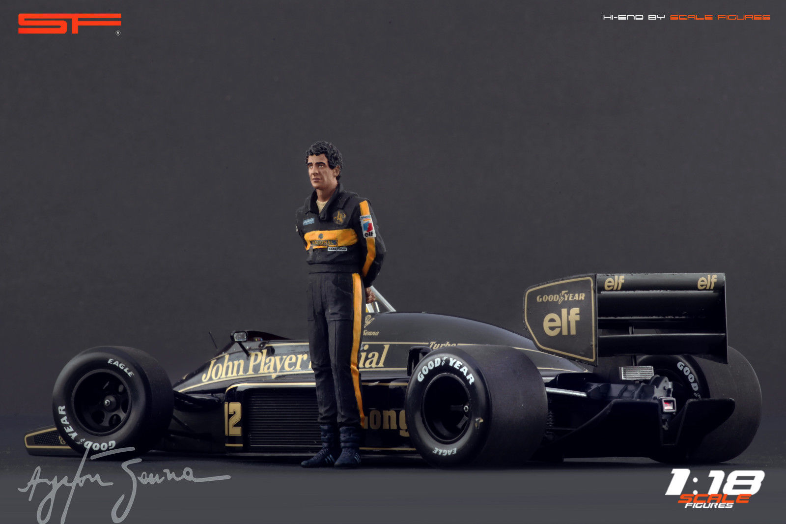 1/18 Ayrton Senna Lotus von SF Scale Figures - Handarbeit -