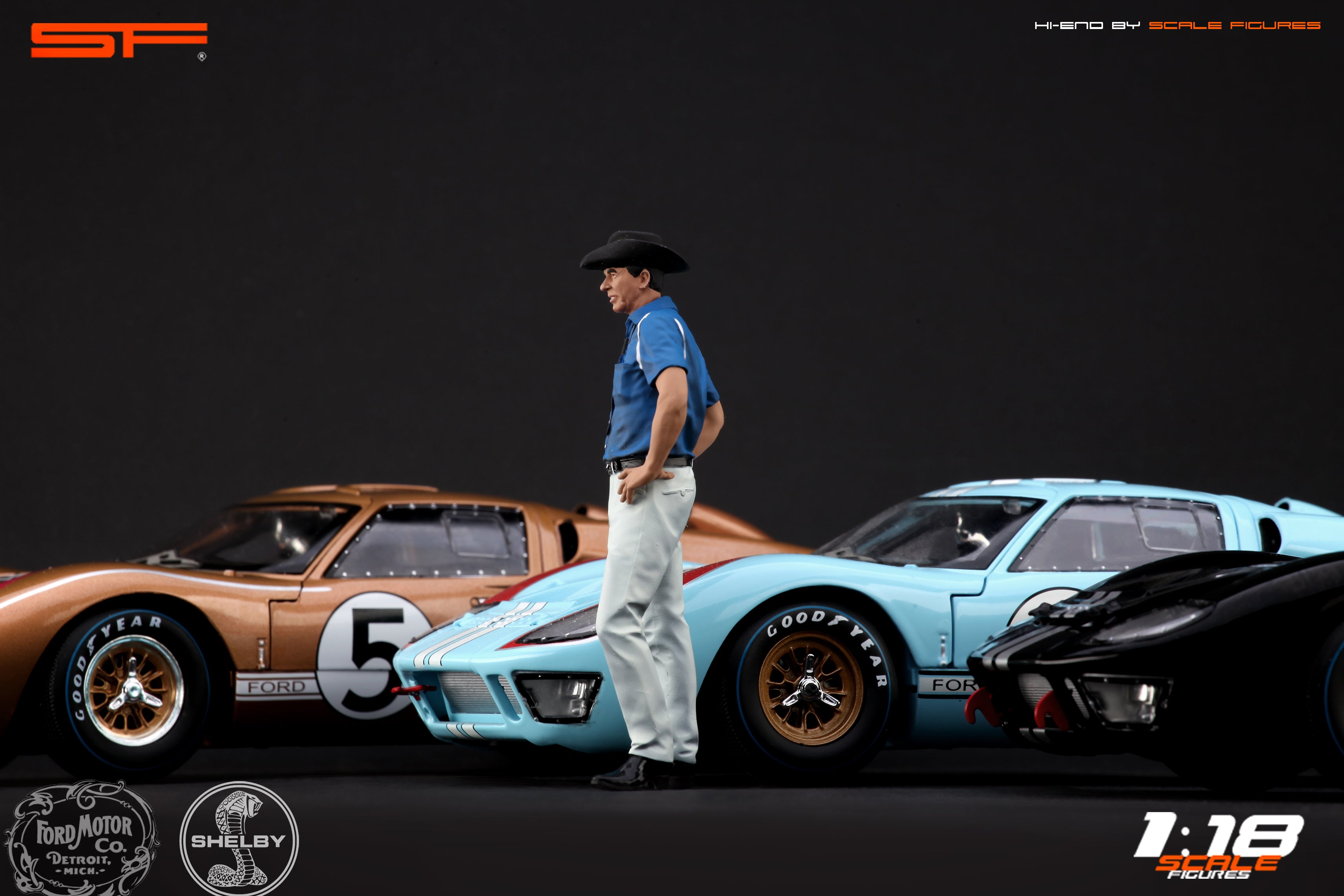 1/18 Caroll SHELBY Le Mans von SF Scale Figures - Handarbeit -
