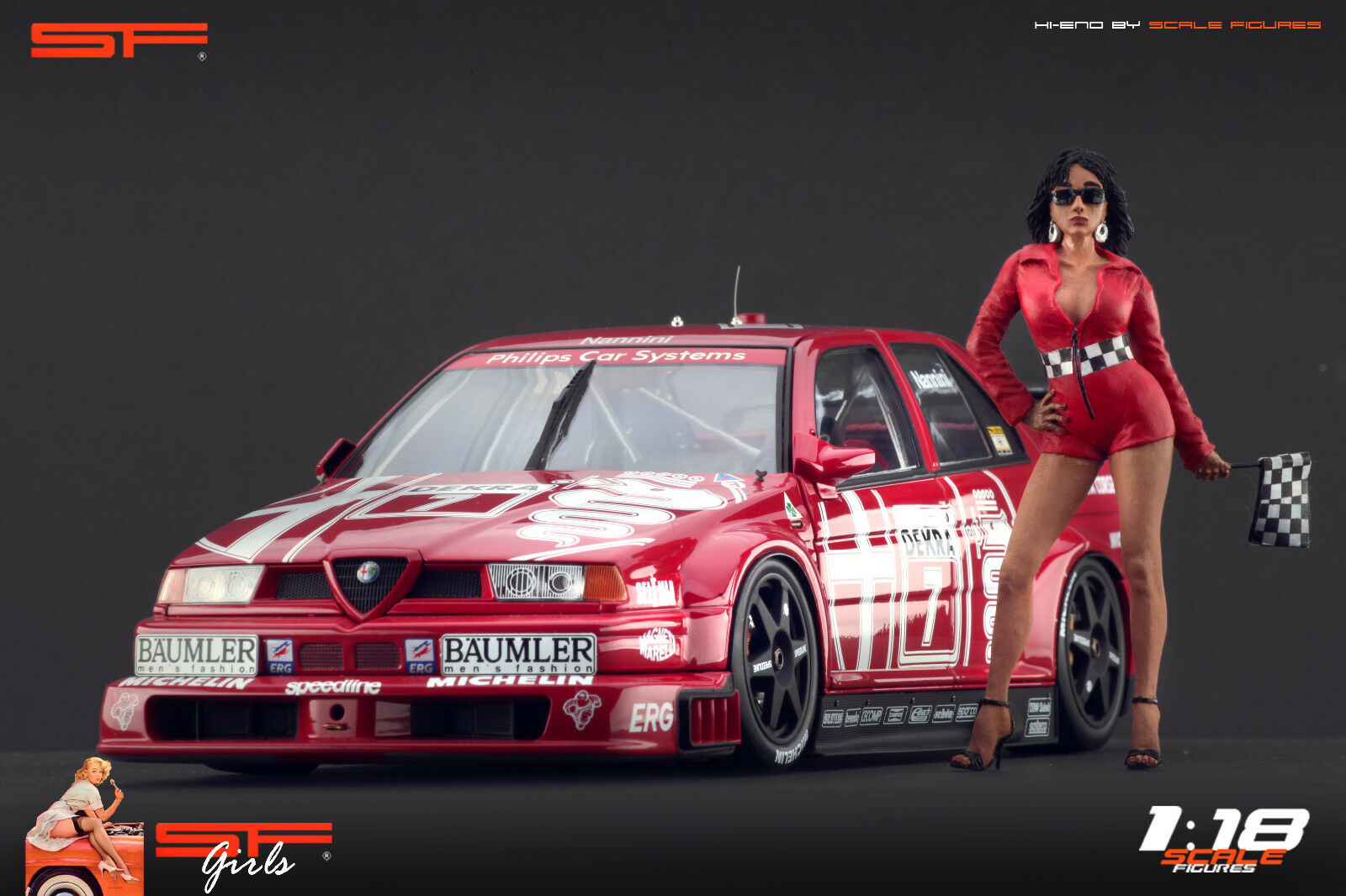 1/18 Start - Finish Girl von SF Scale Figures - Handarbeit -