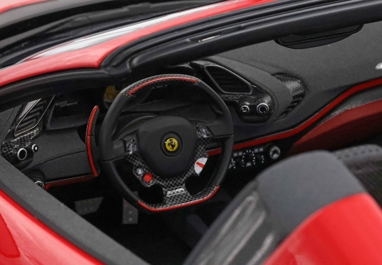 1/12 BBR Ferrari 488 Pista Spider Open roof - Rosso Corsa - black silver stripe LE 30 pcs. BBR1225B