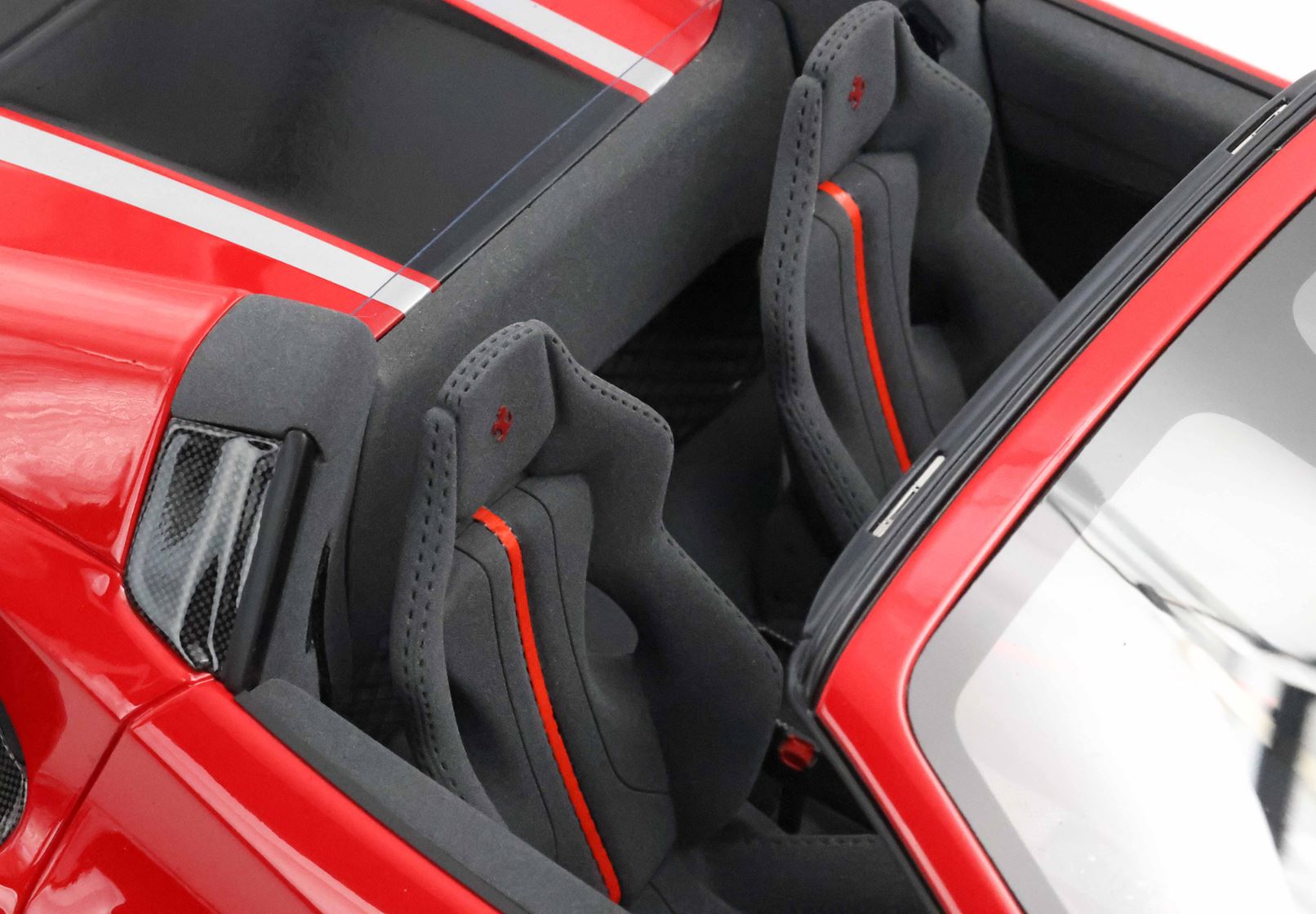 1/12 BBR Ferrari 488 Pista Spider Open roof - Rosso Corsa - black silver stripe LE 30 pcs. BBR1225B