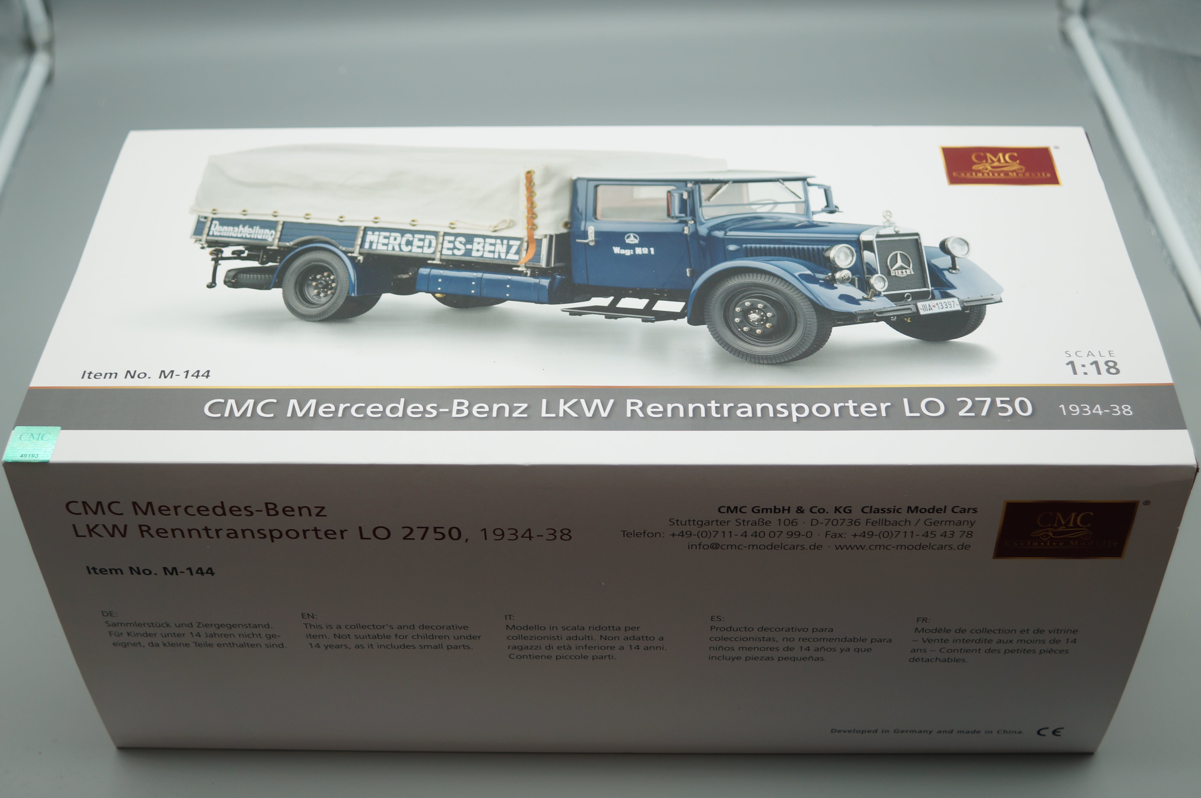 Mercedes-Benz LKW Renntransporter LO 2750 Wagen #1 CMC M-144 - pre-owned- AA490