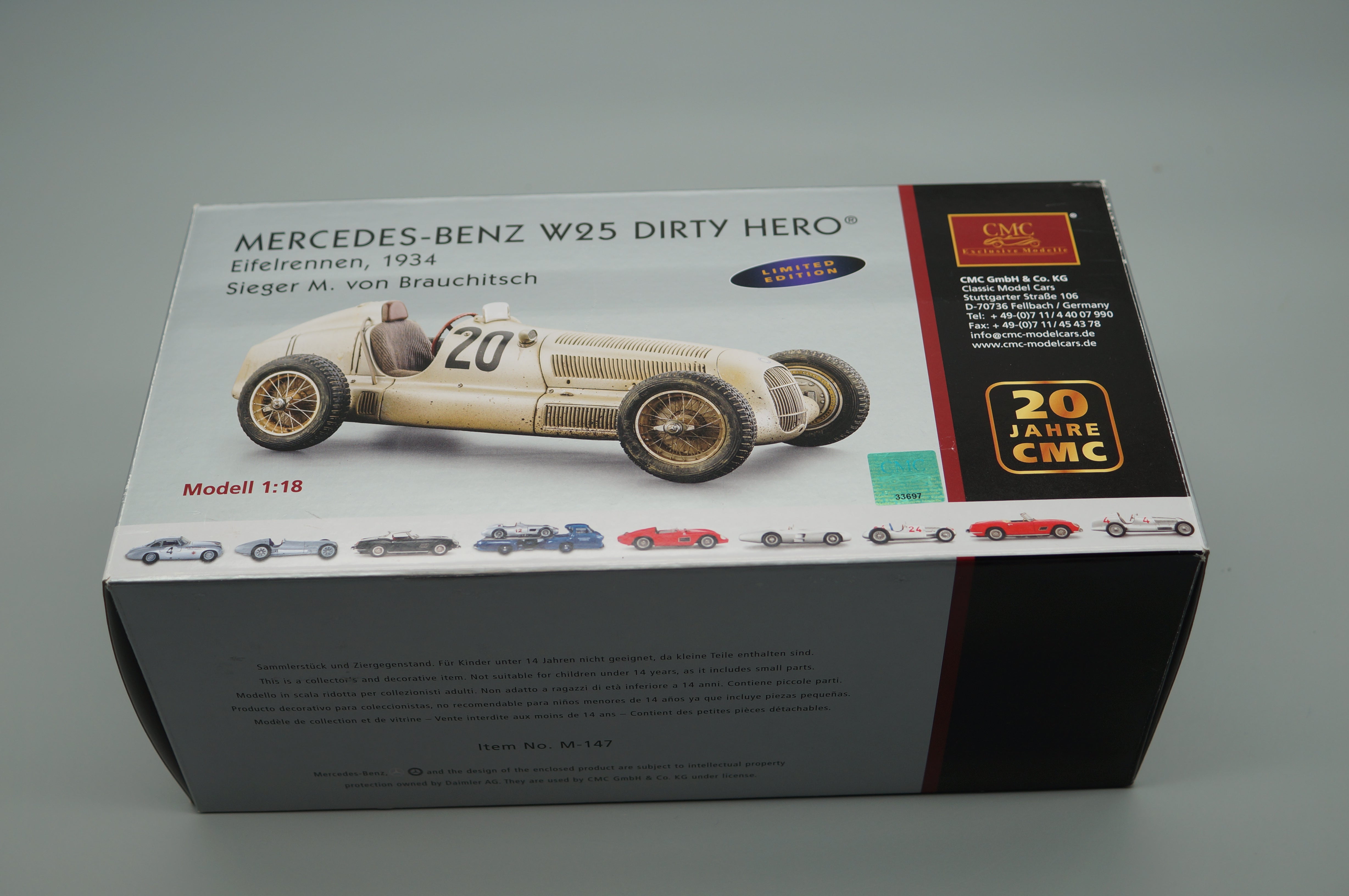 Mercedes-Benz W25 #20 'Dirty Hero' collectors edition 20 Jahre CMC M-147 LE 1000 pcs AA492