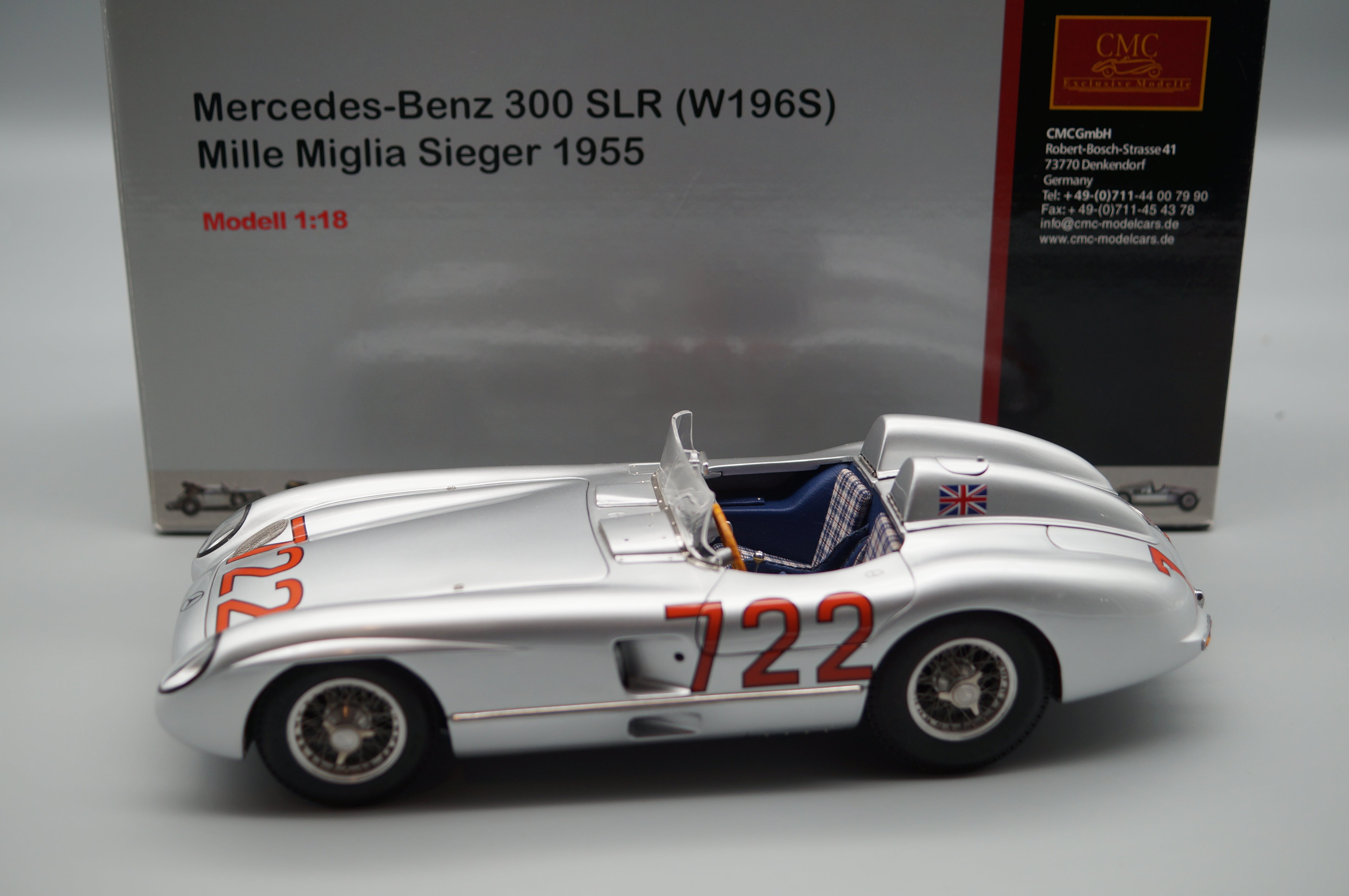 1/18 Mercedes-Benz 300SLR #722 Mille Miglia Stirling 1959 MOSS / JENKINS CMC M-066 -pre-owned- AA494