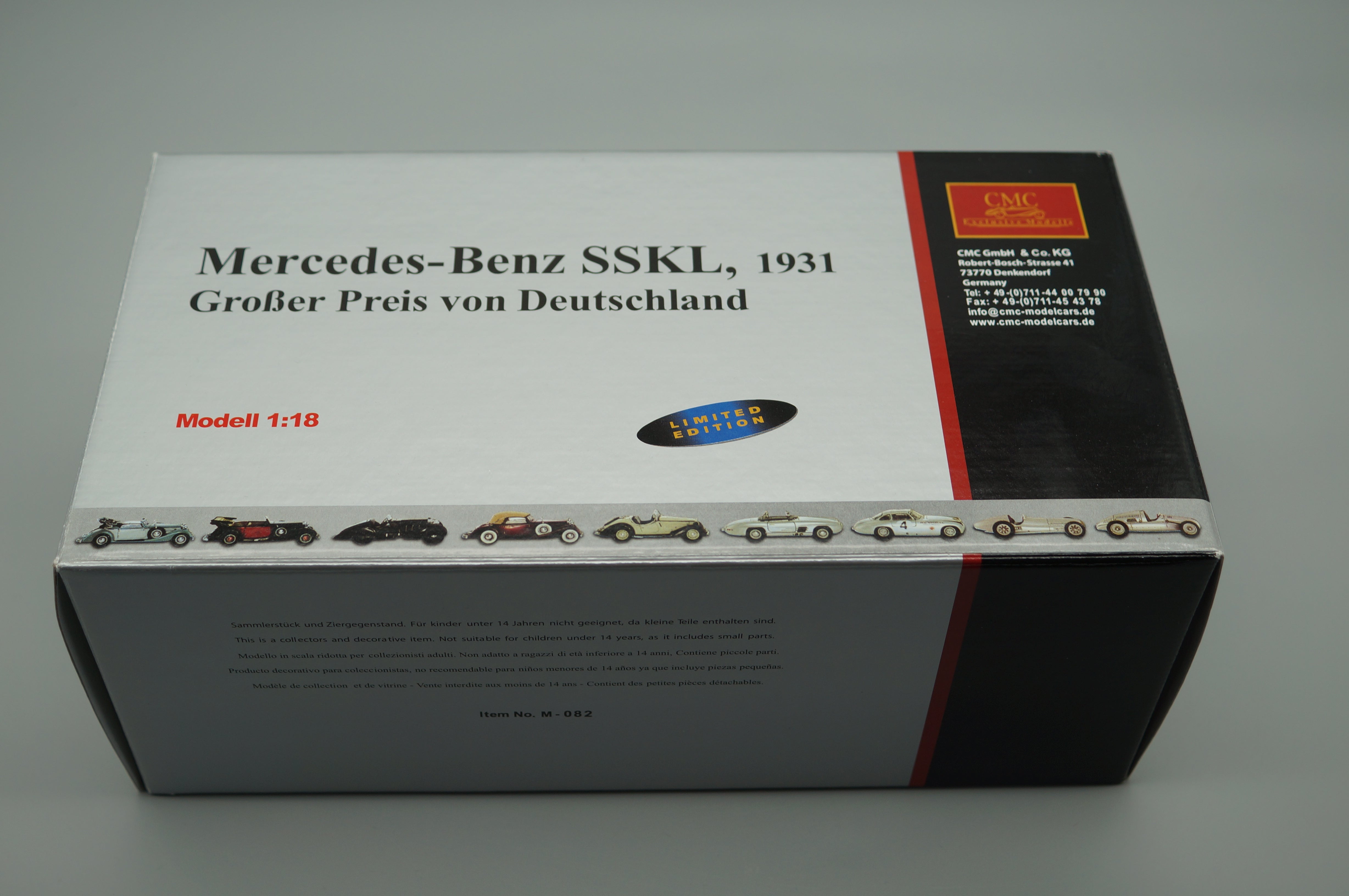1/18 Mercedes-Benz SSKL #8 Großer Preis von Deutschland CMC M-082 LE 4.000 -pre-owned- AA495