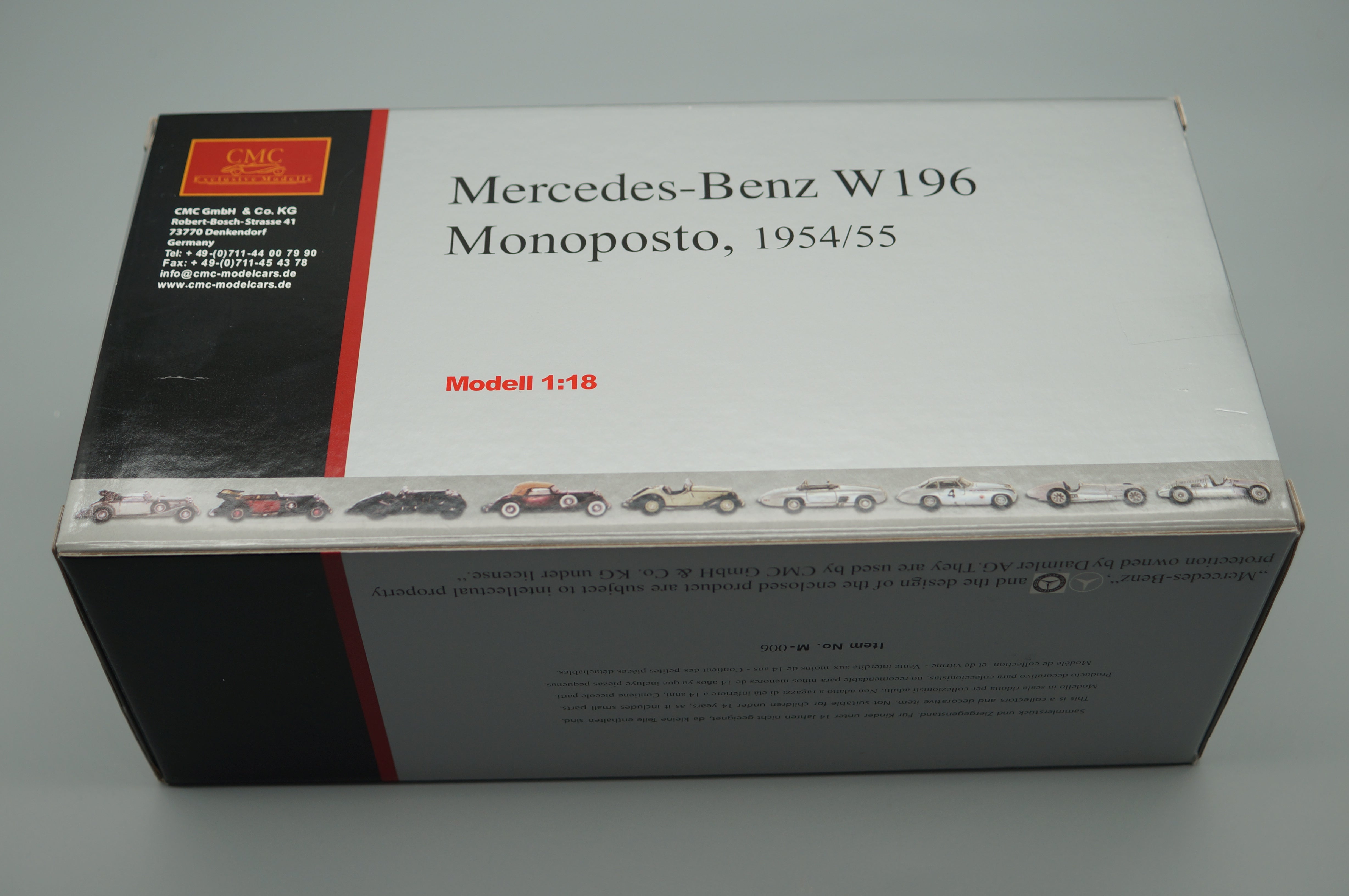 1/18 Mercedes-Benz W196 Monoposto CMC M-006 -pre-owned- AA496